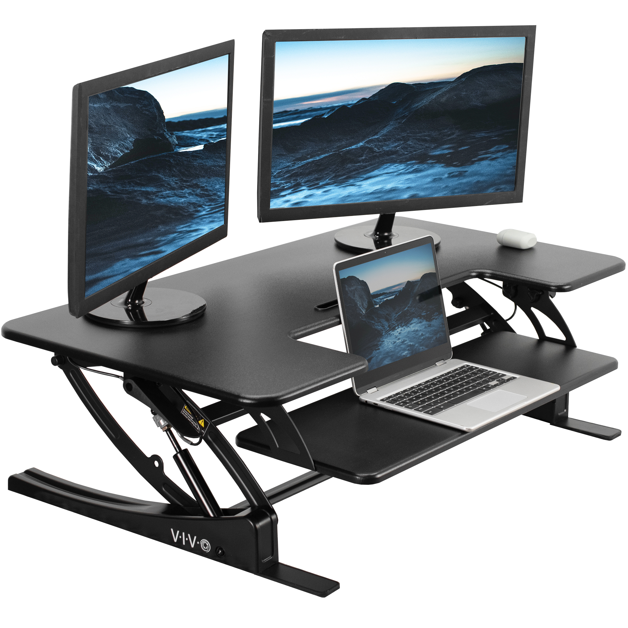 Stand Up Desk >> Details About Vivo Black Height Adjustable Extra Wide 42 Stand Up Desk Converter Workstation Stand Up Desk >> Details About Vivo Black Height Adjustable Extra Wide 42 Stand Up Desk Converter Workstation