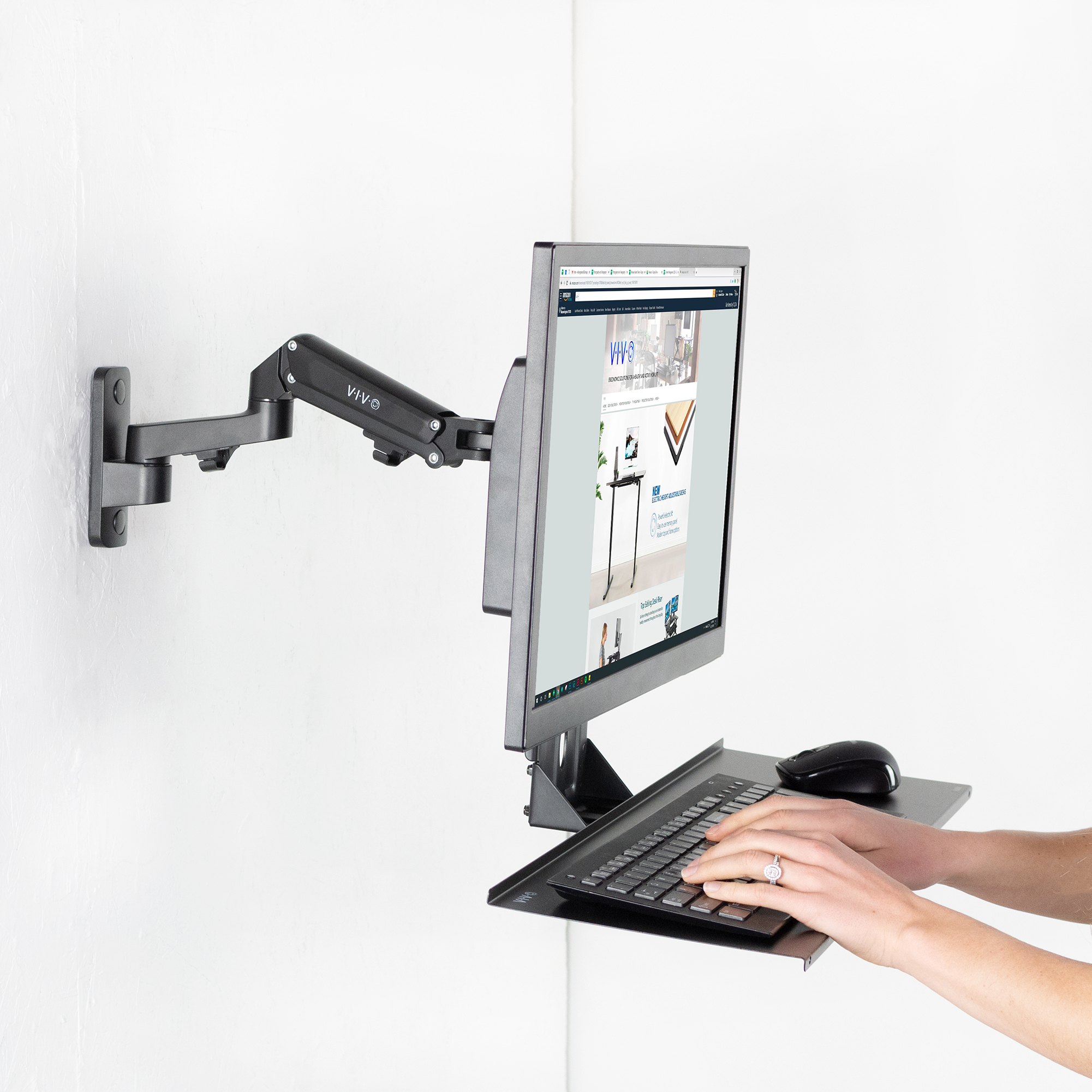 VIVO Computer Keyboard & Mouse Platform VESA Mount Attachment 25.5” x 8