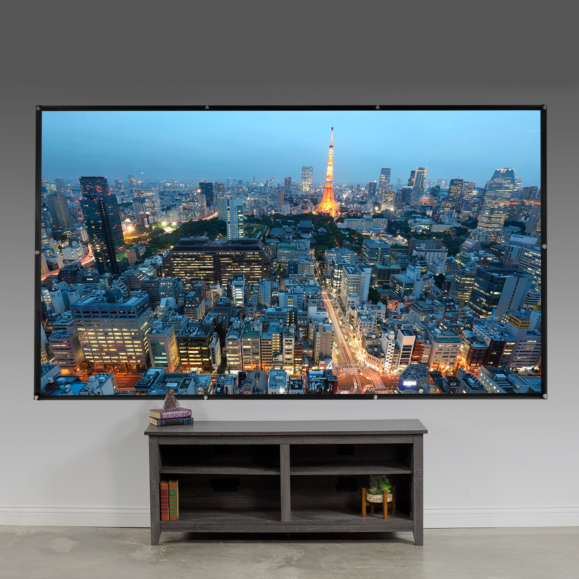 VIVO 120" Two Sided Indoor Outdoor 169 Projection Screen w/ Hanging