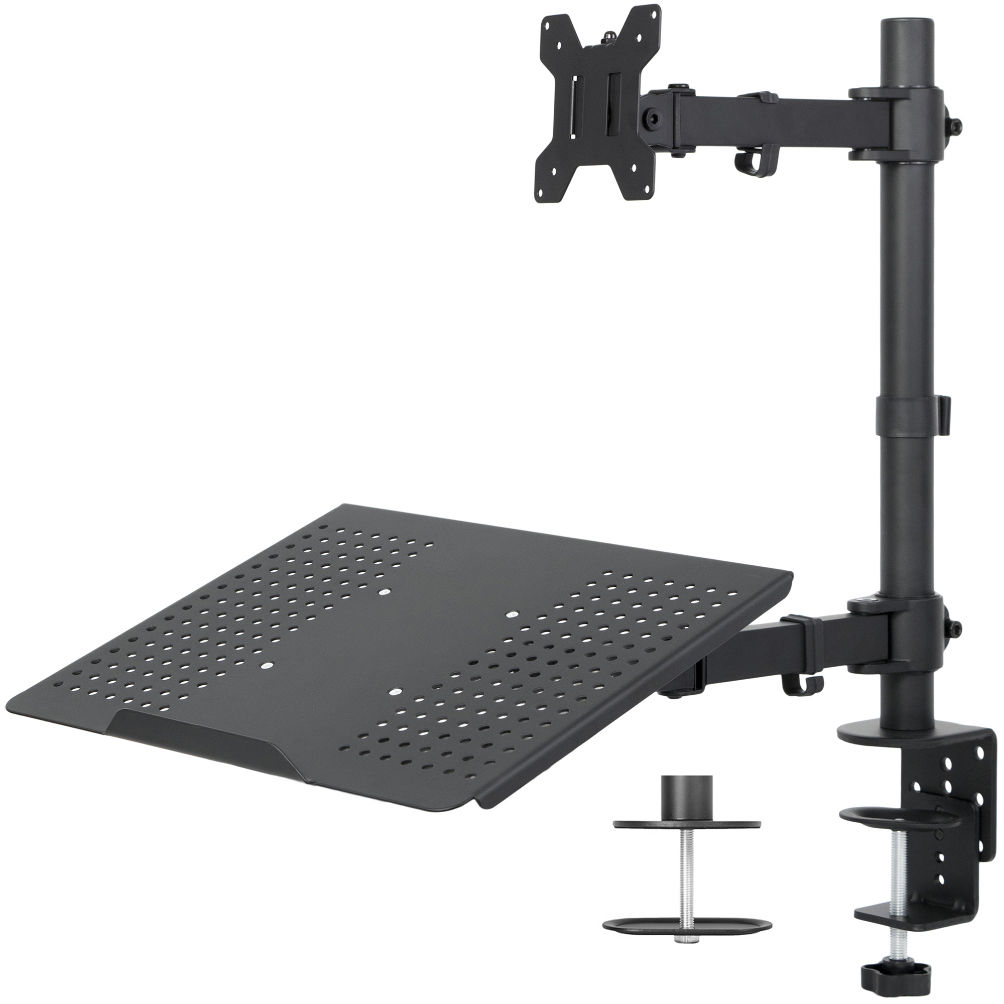 VIVO Laptop & Monitor Desk Mount Stand Black Adjustable fits 1 Screen
