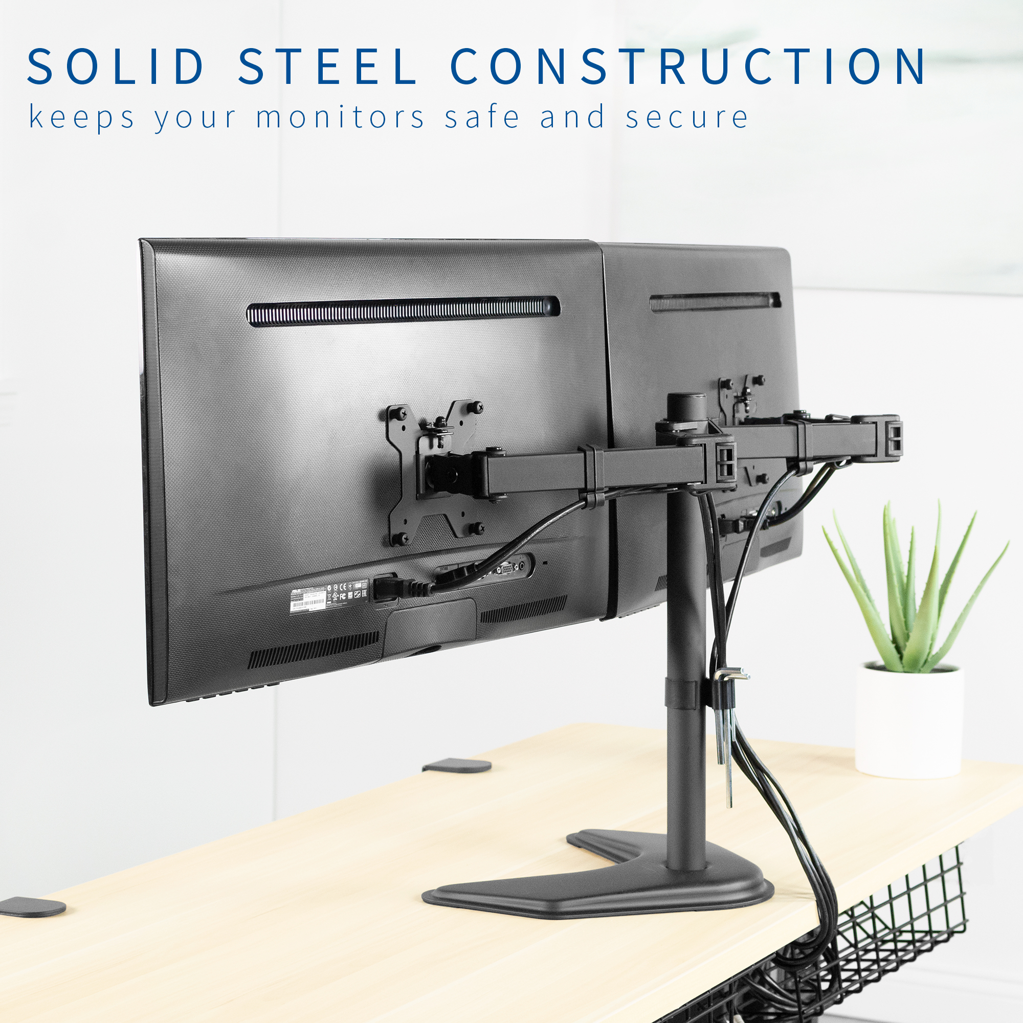 VIVO Dual Monitor Mount FreeStanding Double Arm Joint for Screens up