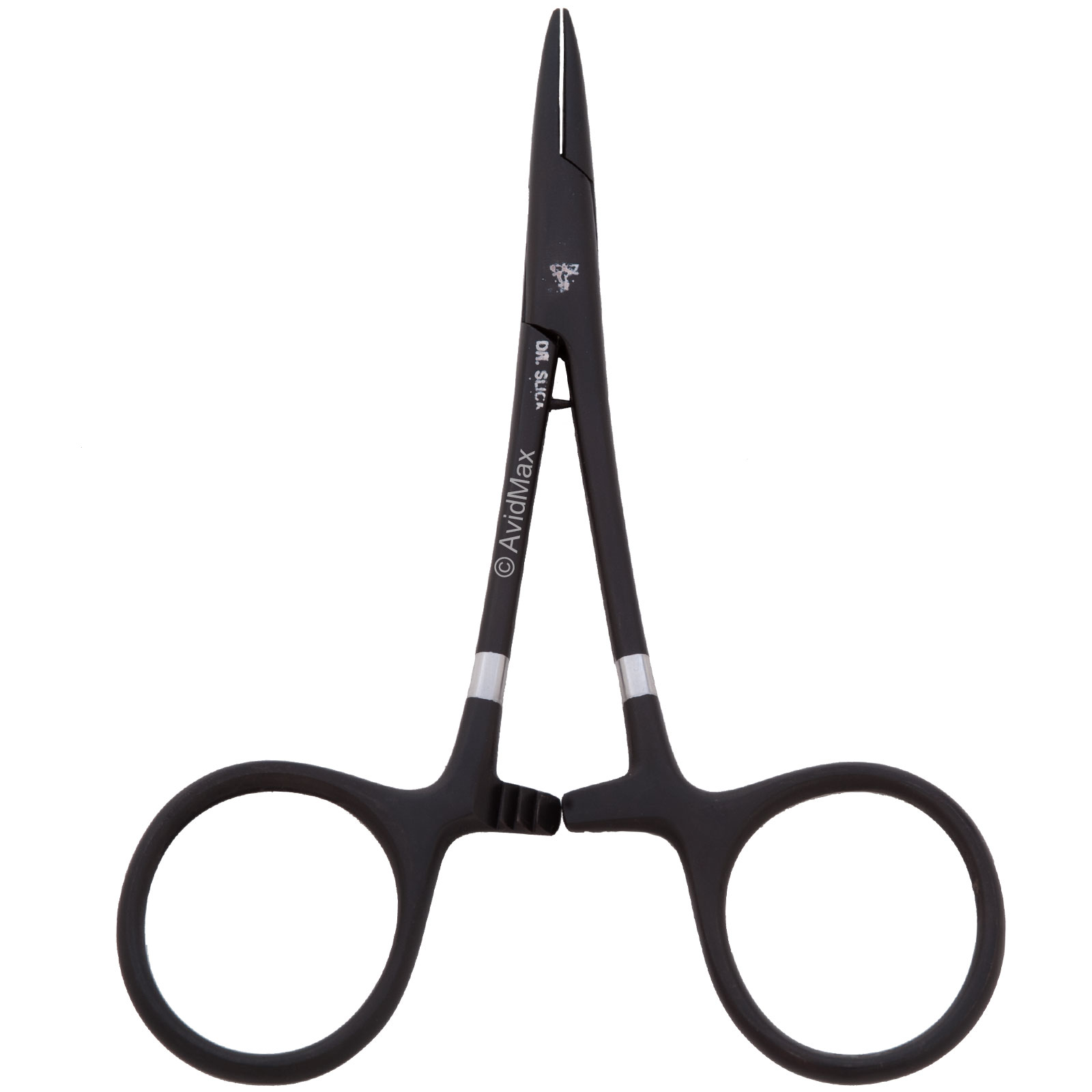 Dr Slick 5 Inch Black Spring Creek Clamps Curved Hemostats Fly Fishing