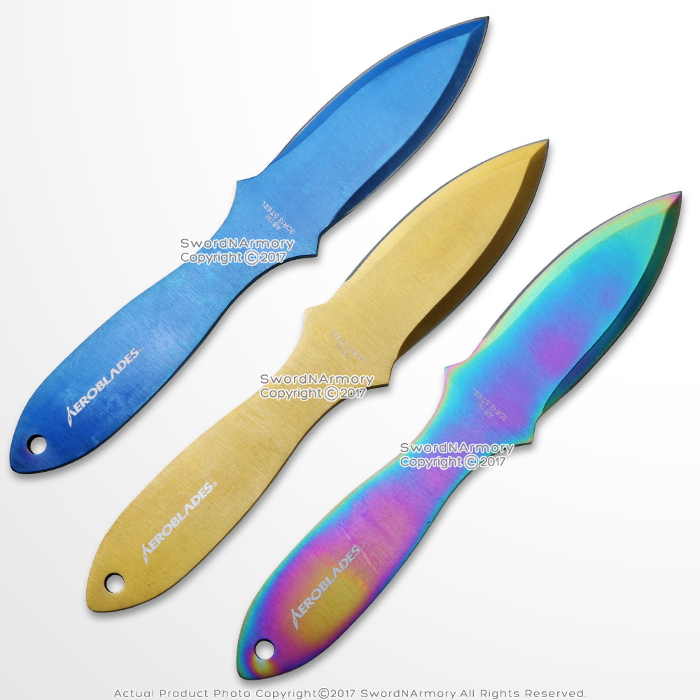 9" or 6.5" 3 Pcs Fixed Blade Throwing Knife Set with Dragon Engraved Full Tang - Bild 7 von 25