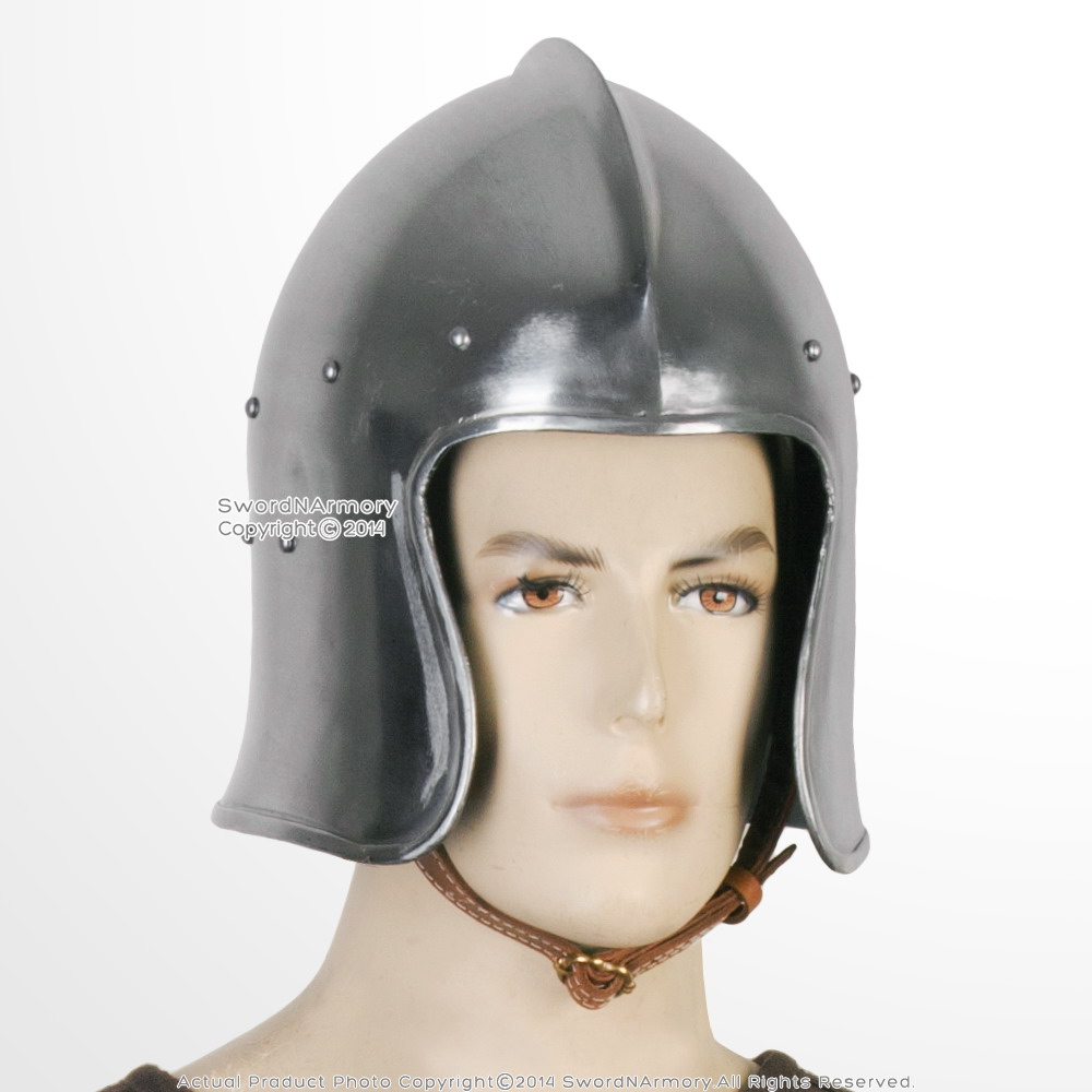 Functional Medieval Barbute Open Face Celeta Helmet 16G Steel w/ Liner ...