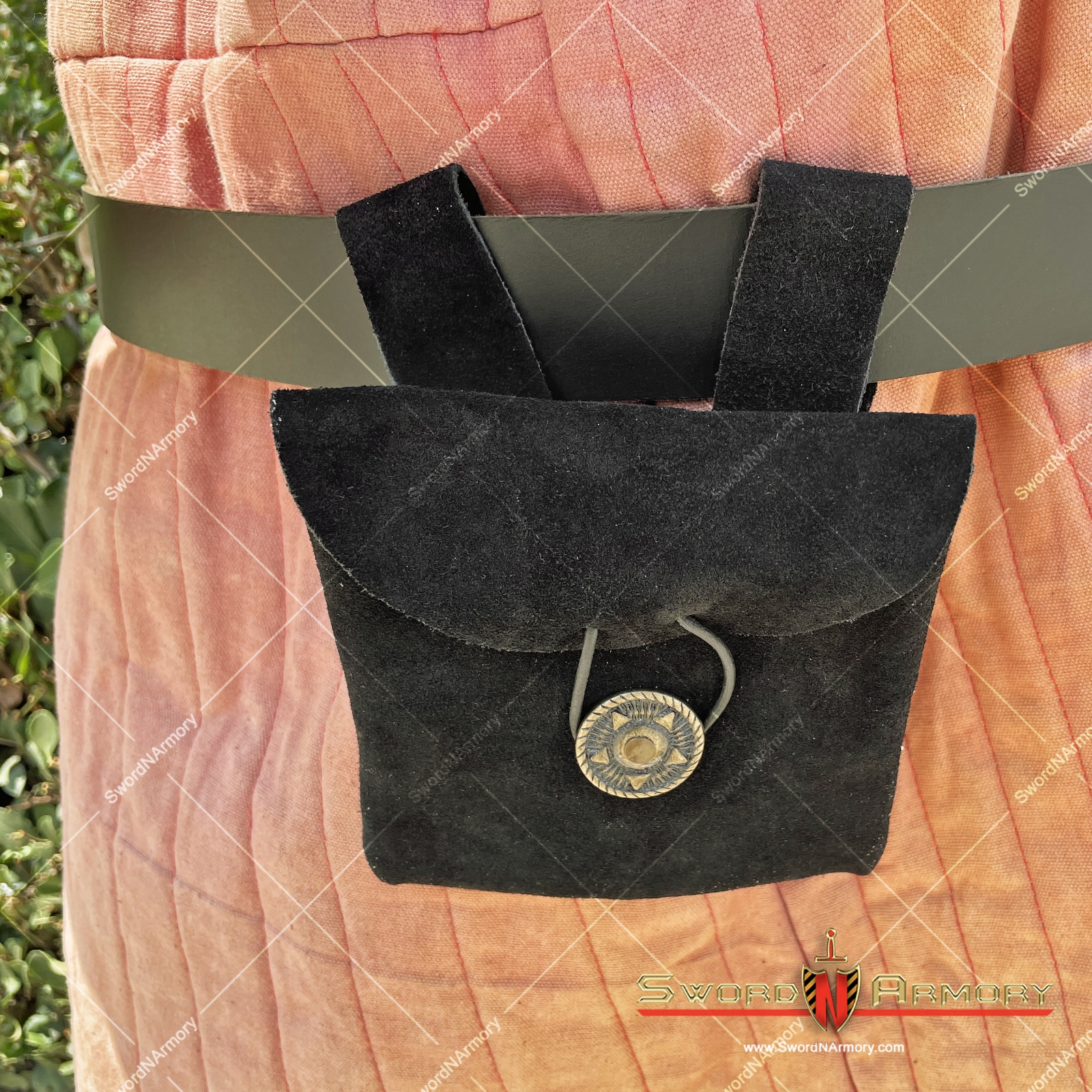 Medieval Renaissance Pouch Genuine Suede Leather Coin Bag LARP Cosplay - Picture 12 of 26