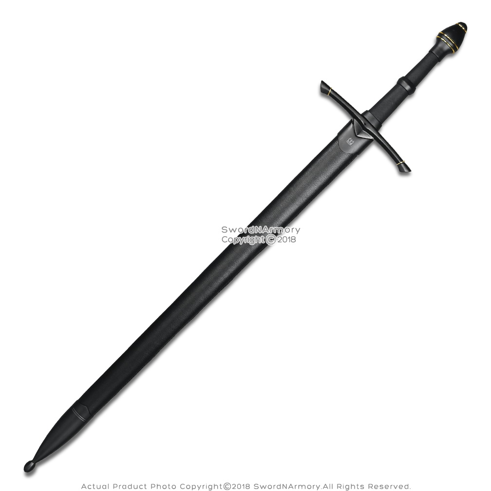 36" Medieval Knight's Sword Chivalry Golden Ring LARP Renaissance Costume - Picture 8 of 10