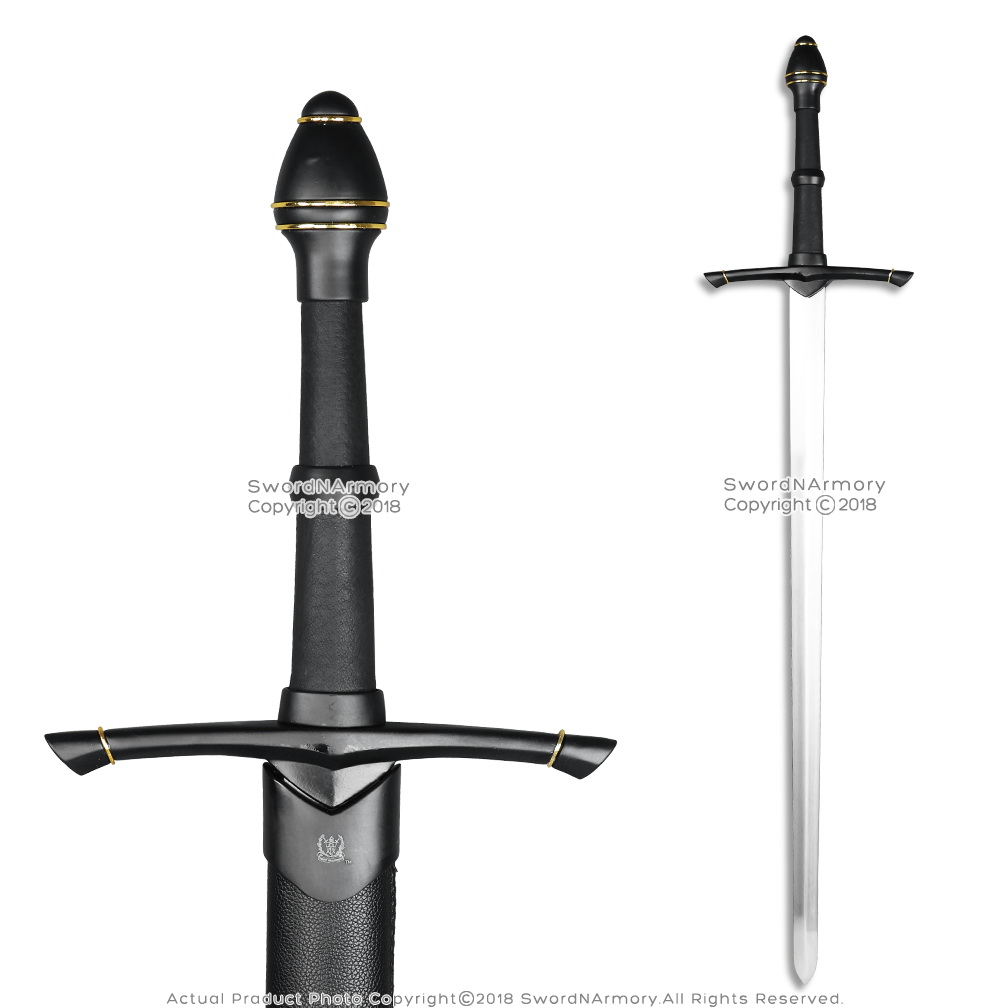 36" Medieval Knight's Sword Chivalry Golden Ring LARP Renaissance Costume - Picture 7 of 10