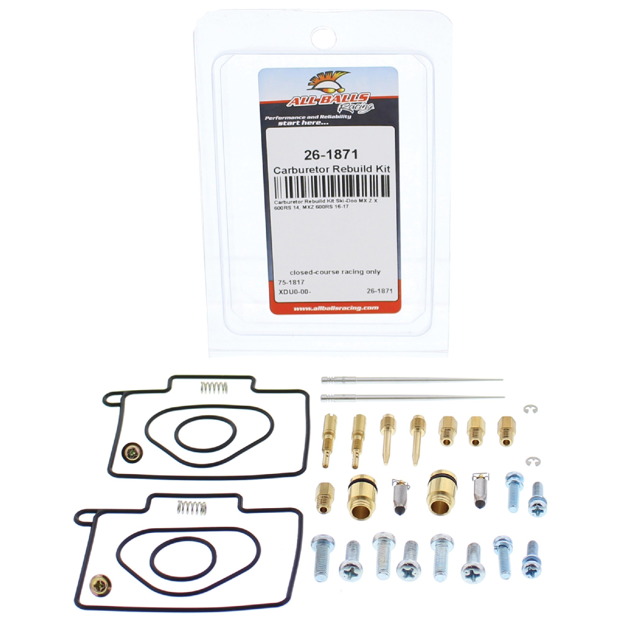 New All Balls Carburetor Rebuild Kit 26-1871 for Ski-Doo MX Z 600