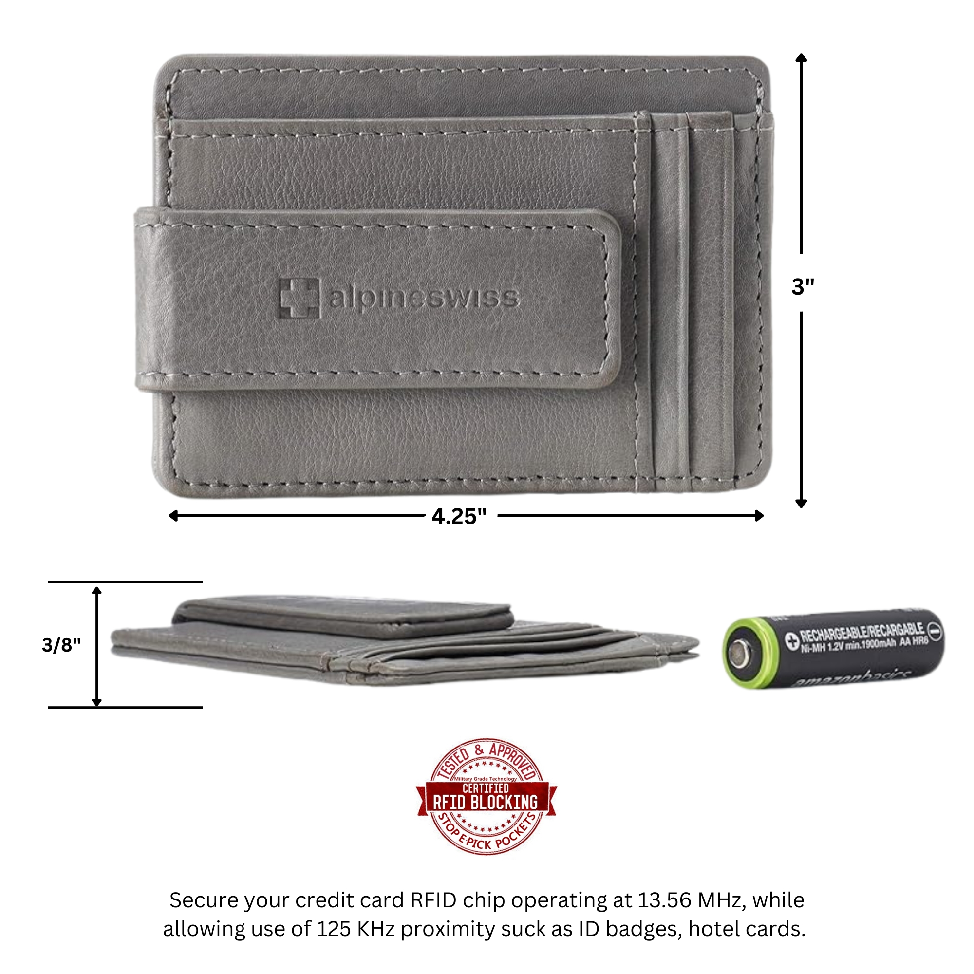 Alpine Swiss Mens RFID Safe Magnetic Money Clip Wallet Slim Front Pocket Wallet - Picture 51 of 90
