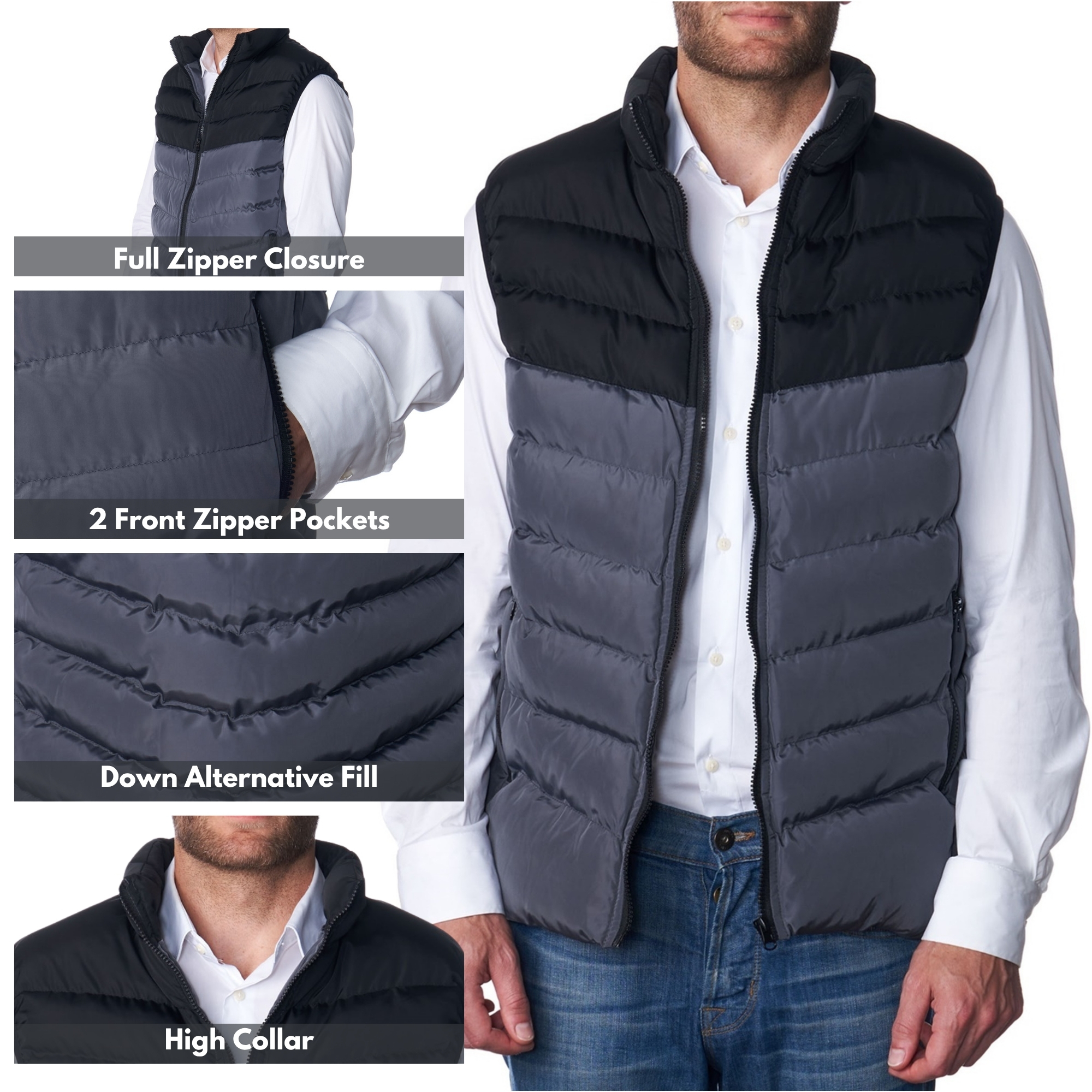 AlpineSwiss Mens Lightweight Down Puffer Vest Insulated Padded Sleeveless Jacket - Picture 22 of 27