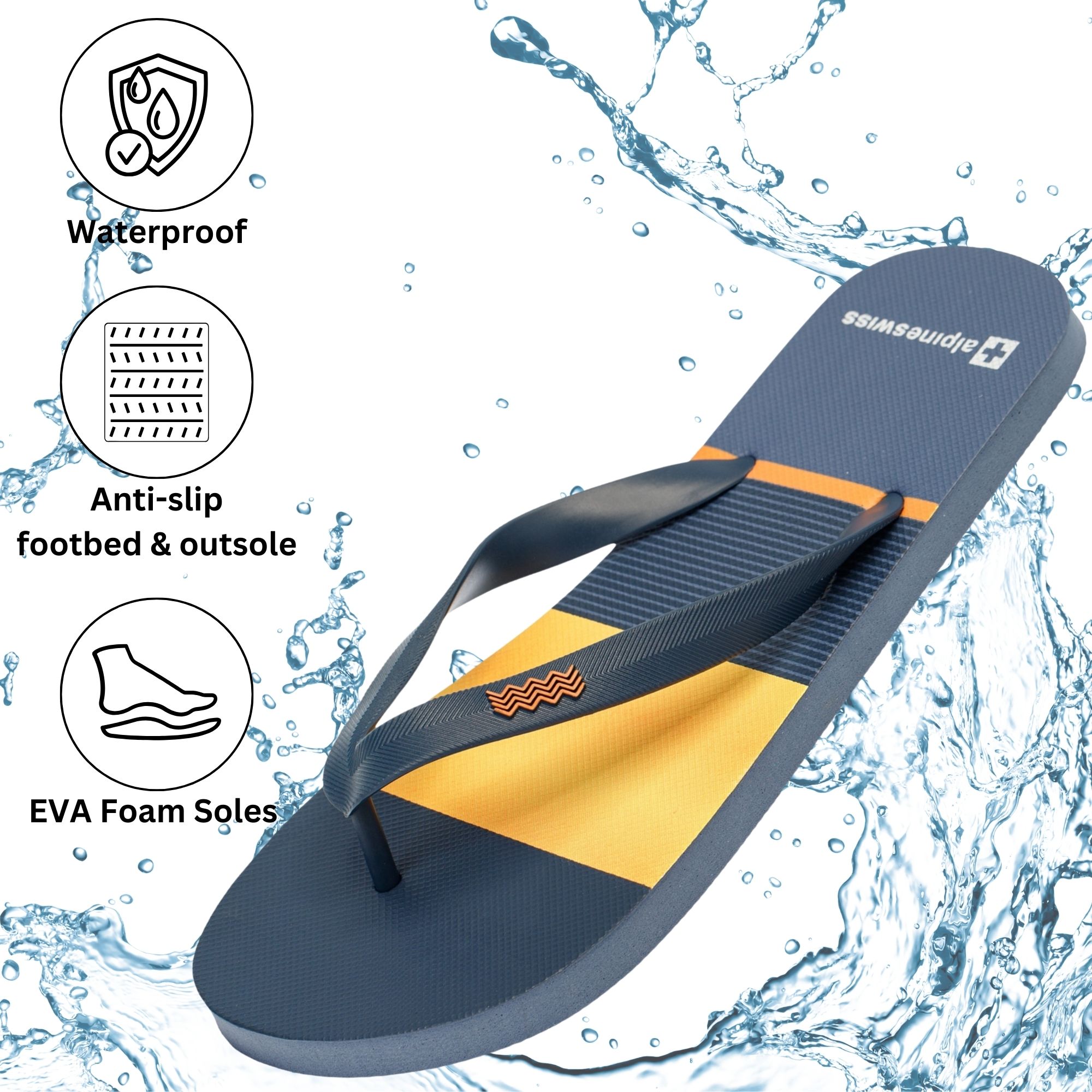 Alpine Swiss Men's Flip Flops | Ultra-light Thin EVA foam Sandals for Beach - Picture 31 of 54