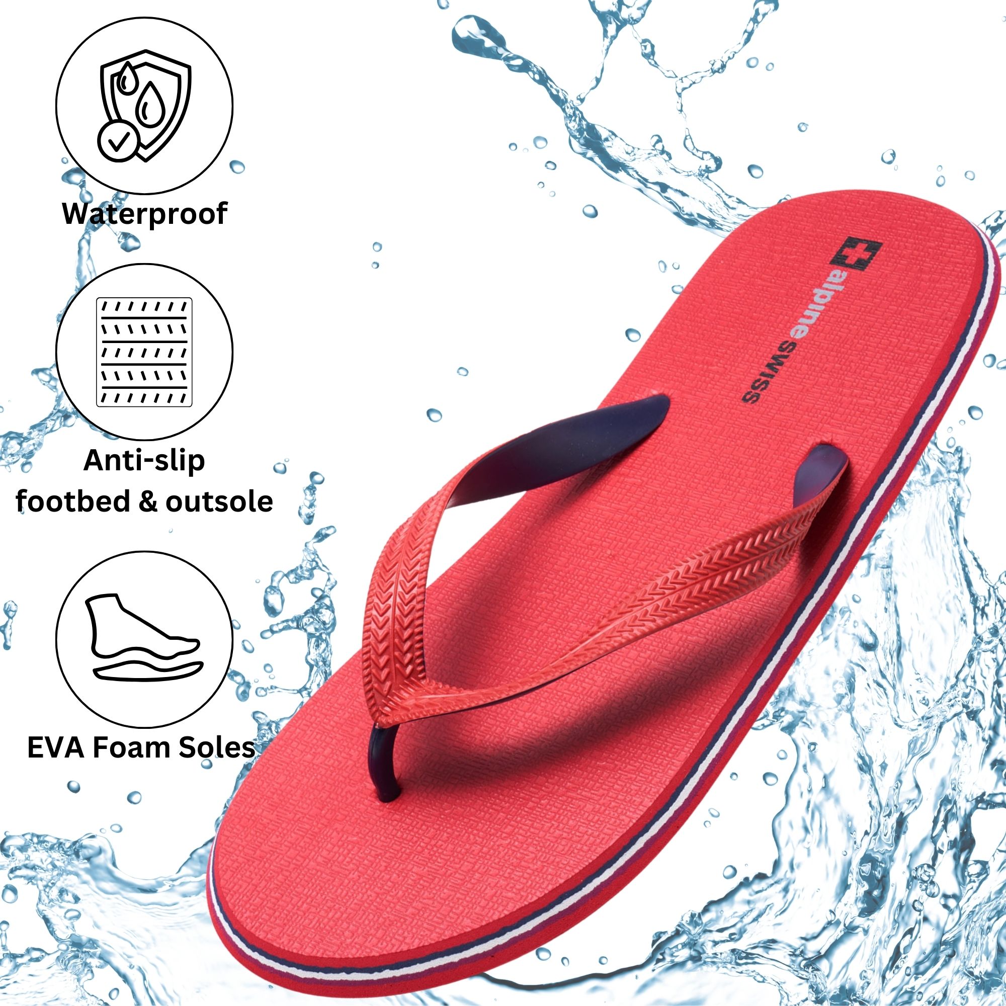 Alpine Swiss Men's Flip Flops | Ultra-light Thin EVA foam Sandals for Beach - Picture 38 of 54