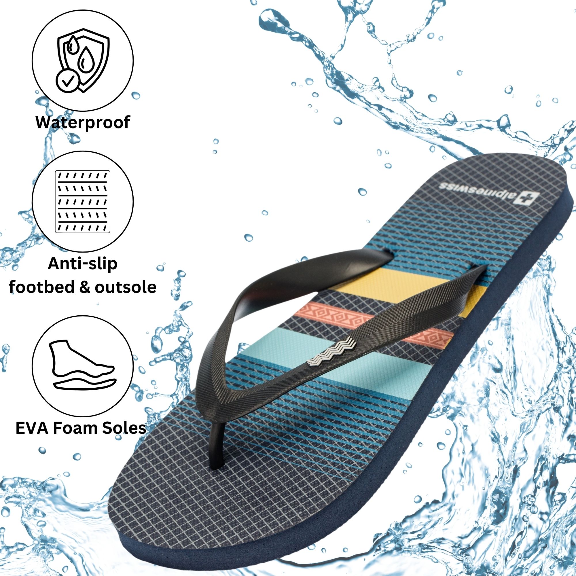 Alpine Swiss Men's Flip Flops | Ultra-light Thin EVA foam Sandals for Beach - Picture 45 of 54