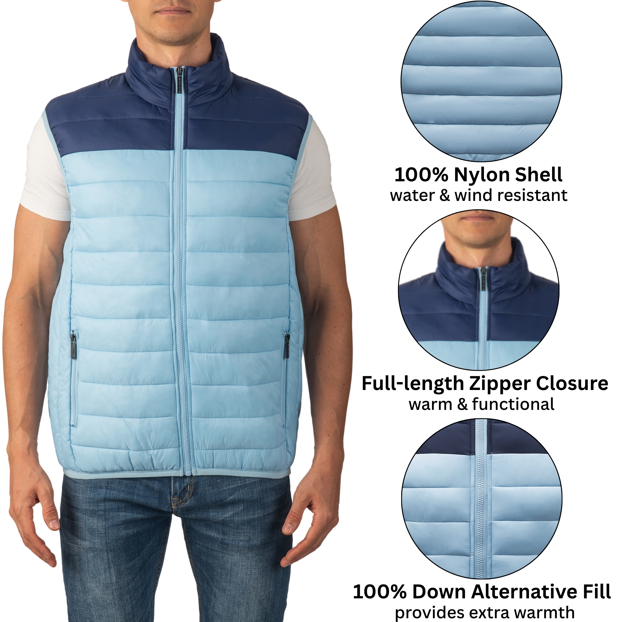 Alpine Swiss Clark Mens Puffer Vest Down Alternative Water Resistant Packable - Picture 81 of 101