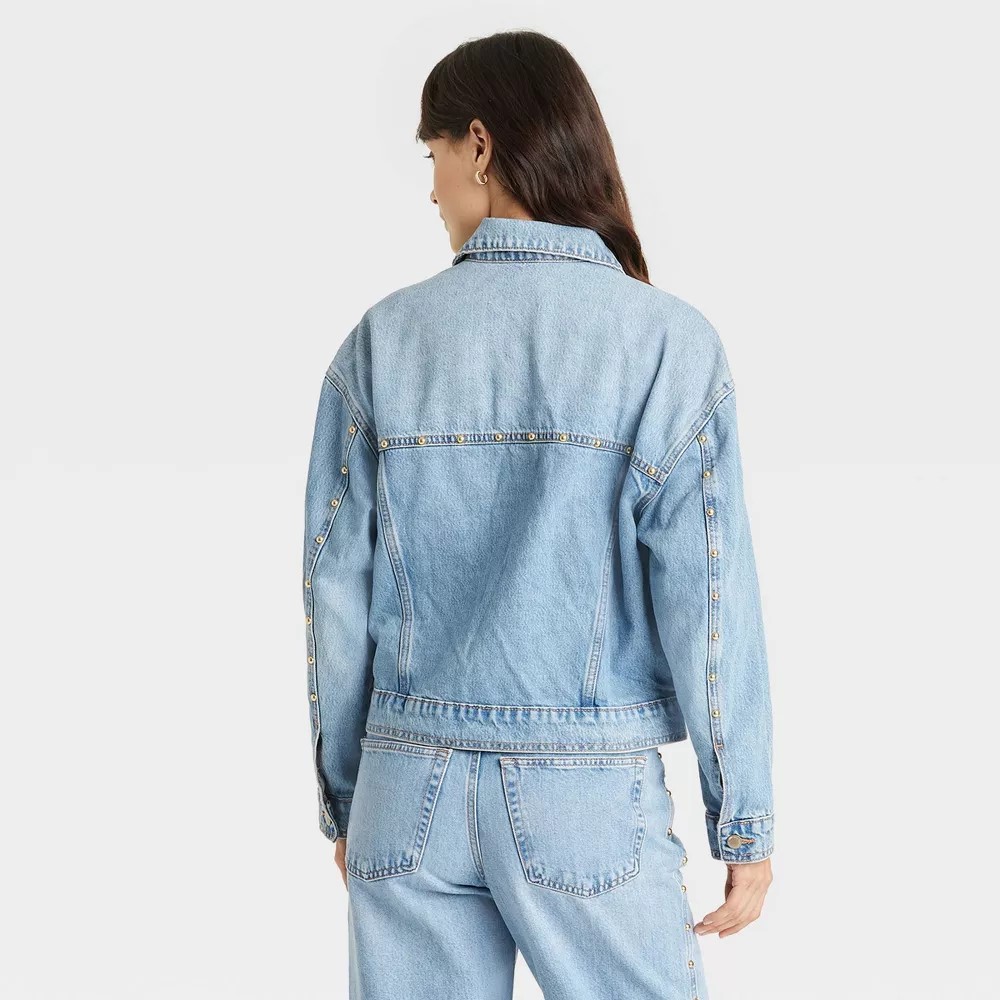 Women's Studded Denim Trucker Jacket - Universal Thread - Picture 7 of 13