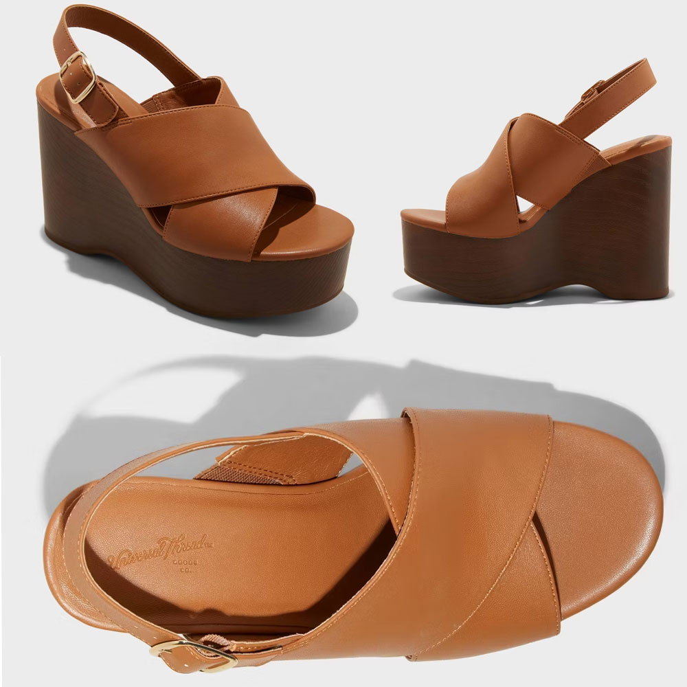 Women's Naomi Wood Wedge Heels with Memory Foam Insole - Universal Thread - Picture 11 of 11