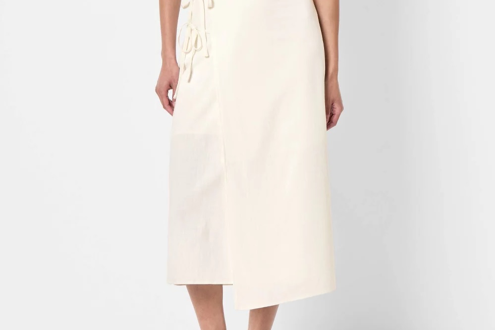 Women Mid-Rise Linen Midi Wrap Skirt - Future Collective - Produktbild 4