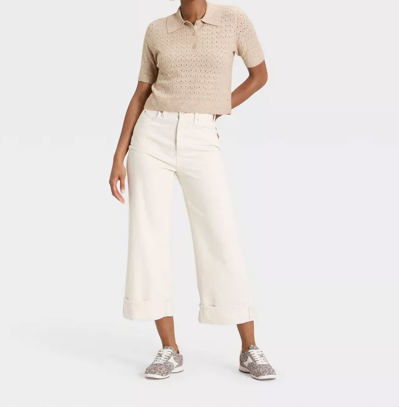 Women's Short Sleeve Collared Neck Pullover Sweater - Universal Thread