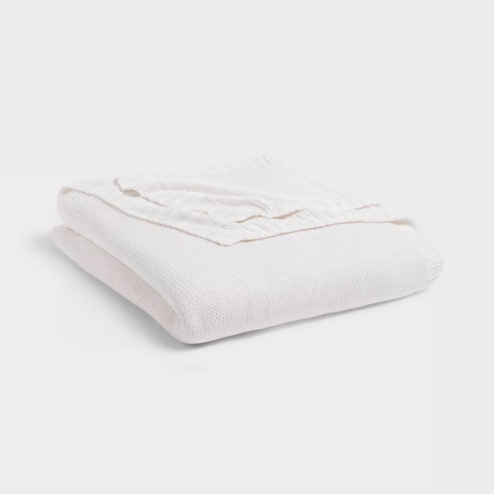 Threshold Sweater Knit Throw Bed Blanket Year-Round