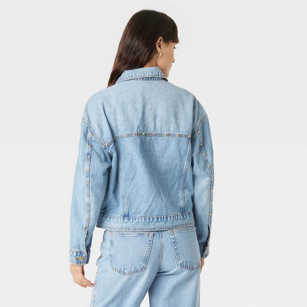 Women's Studded Denim Trucker Jacket - Universal Thread - Picture 6 of 13