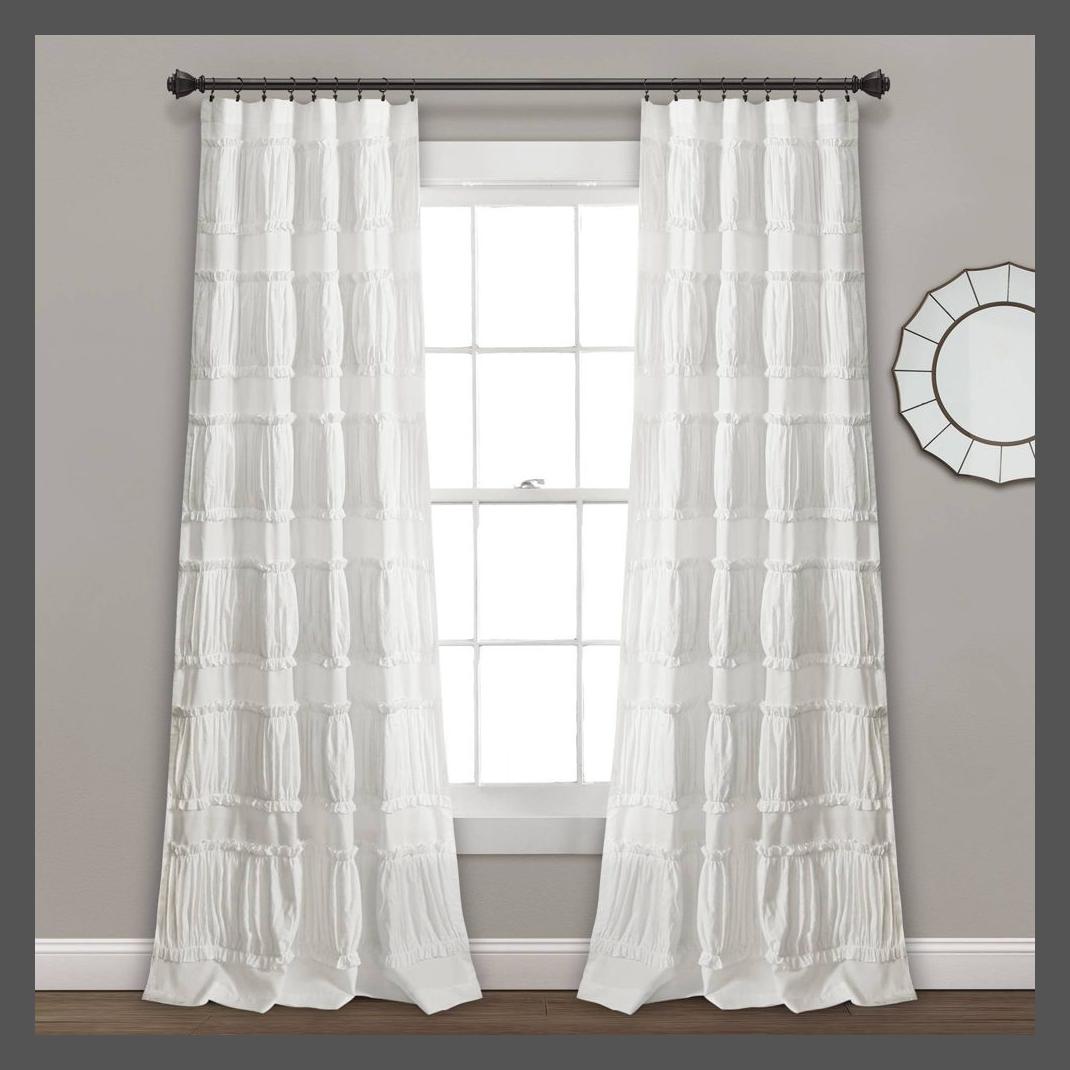 Set of 2 Nova Ruffle Light Filtering Curtain Panels – Lush Décor