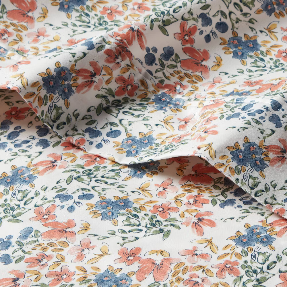 Threshold 400 Thread Count Cotton Sateen 3PC Sheet Set Wrinkle-Resistant - Picture 8 of 16