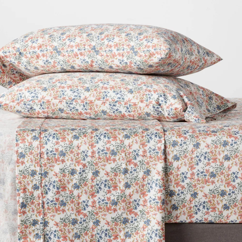 Threshold 400 Thread Count Cotton Sateen 3PC Sheet Set Wrinkle-Resistant - Picture 7 of 16