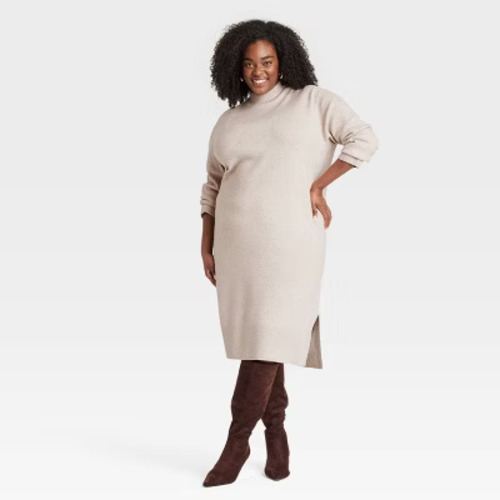 Women's Long Sleeve Midi Sweater Dress - A New Day - Bild 12 von 14