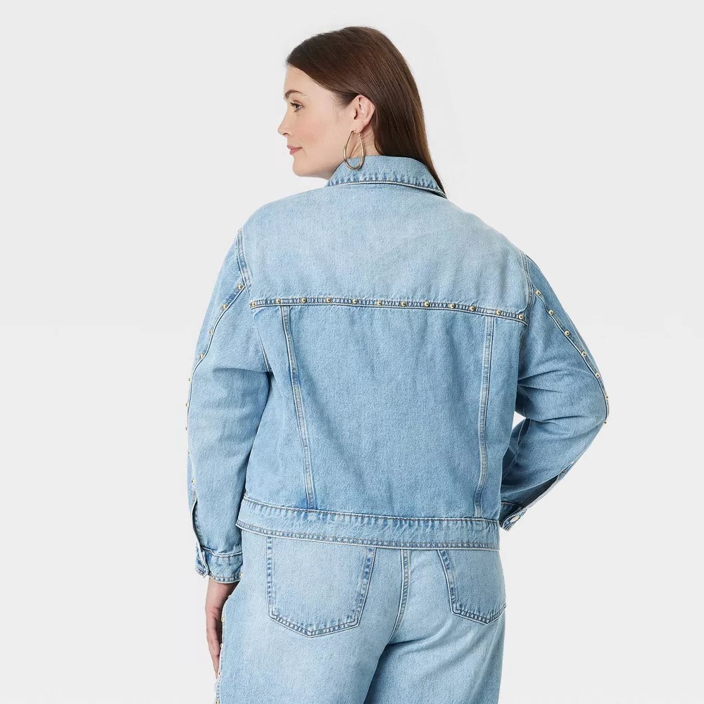 Women's Studded Denim Trucker Jacket - Universal Thread - Picture 11 of 13