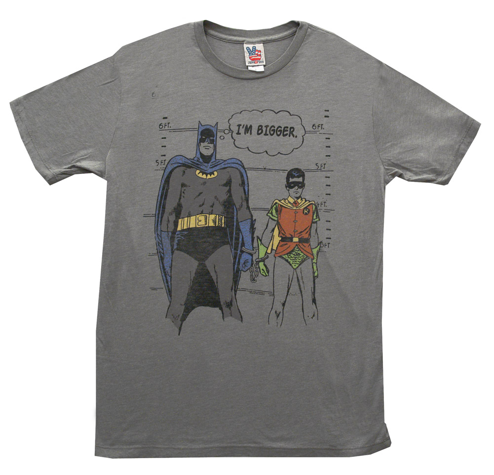 Batman-And-Robin-DC-Comics-Height-Chart-Vintage-Style-Junk-Food-Adult-T-Shirt