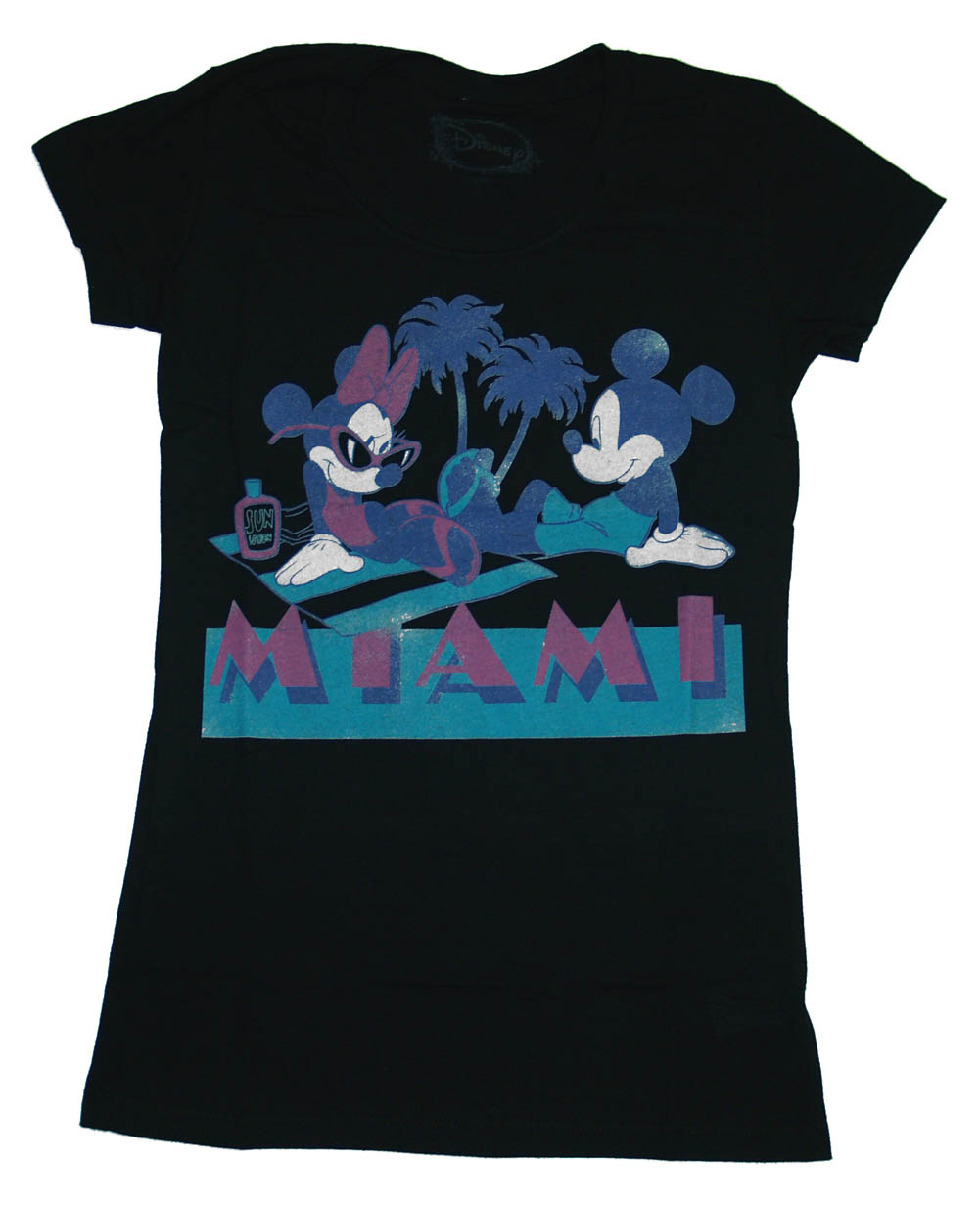 Mickey-And-Minnie-Mouse-Disney-Miami-Vintage-Style-Soft-Jrs-Babydoll-T-Shirt
