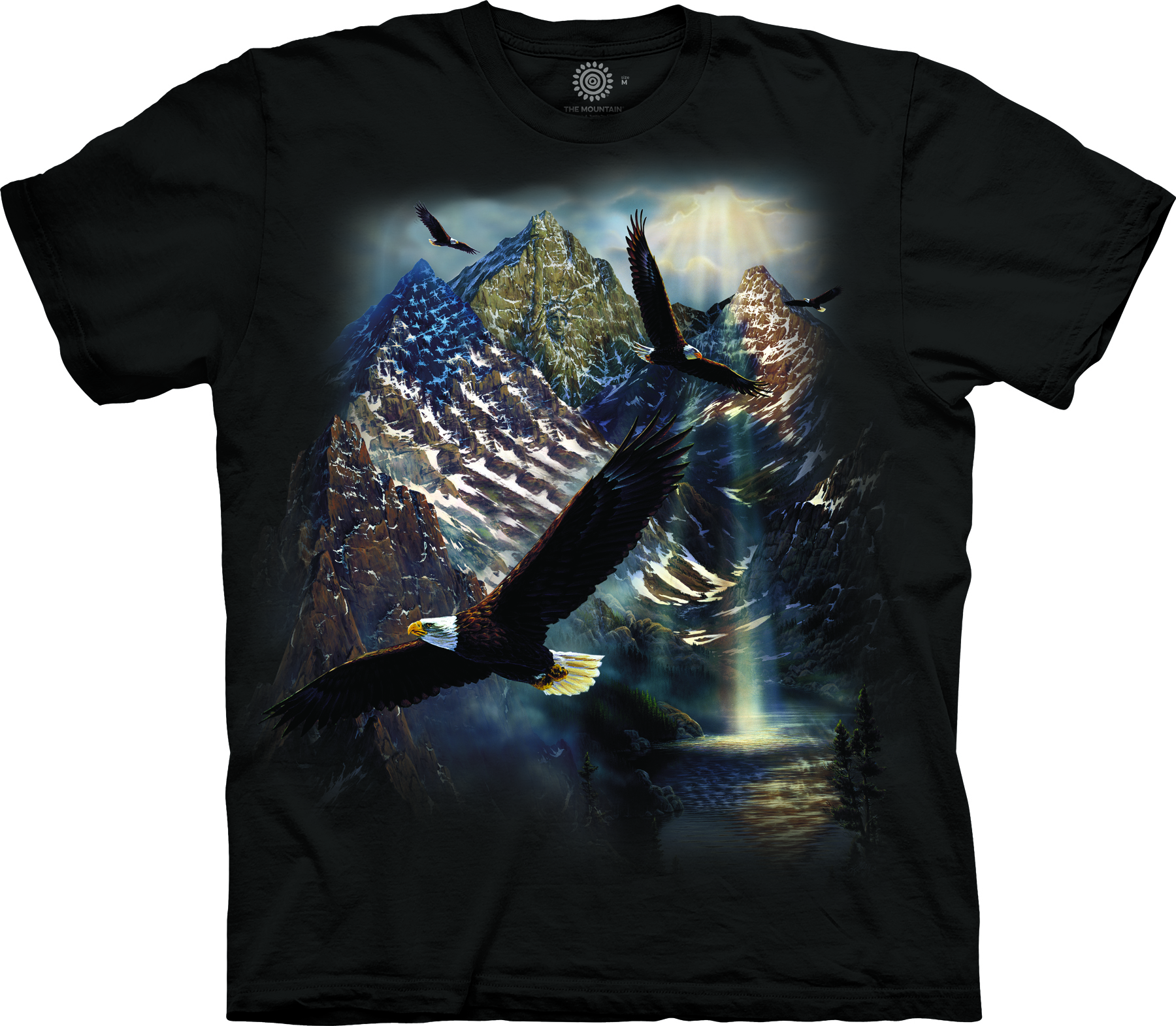 The Mountain Men's Reflections of Freedom Flag T-shirt - Picture 4 of 4