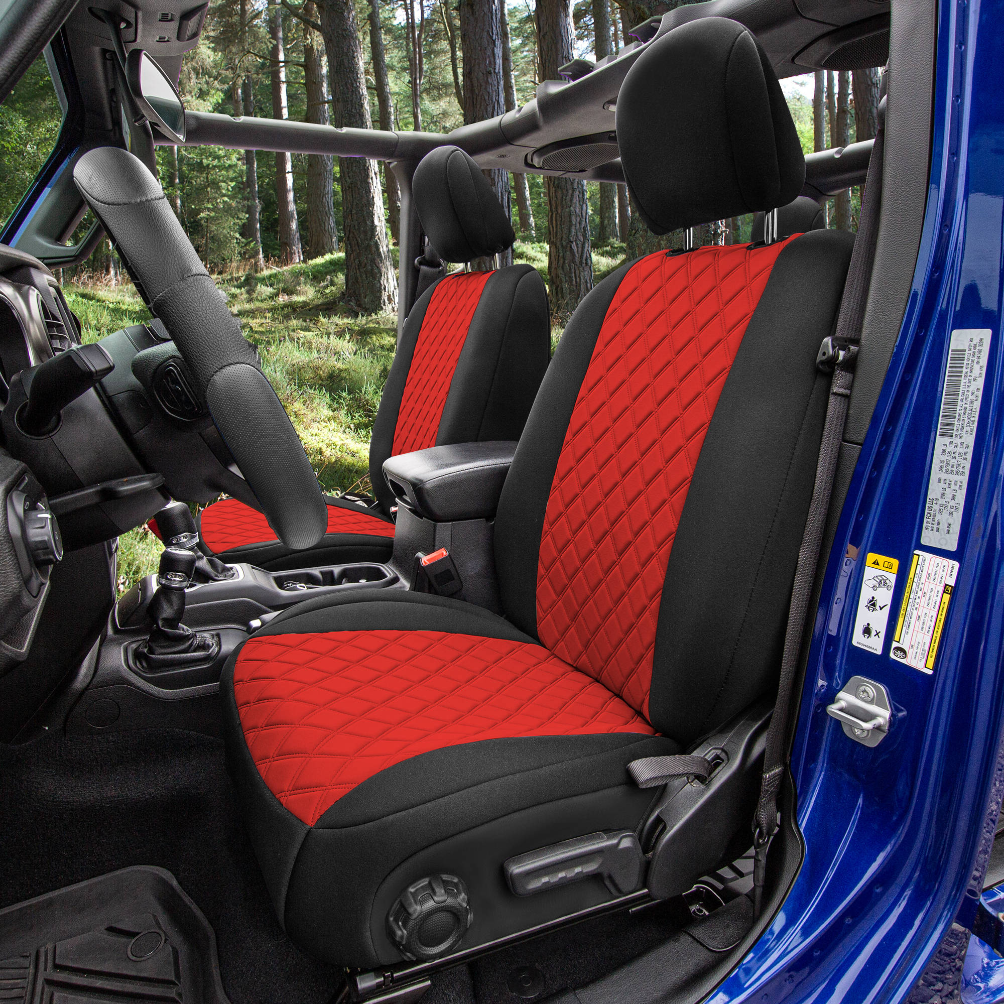 FH Group Neoprene Custom Fit Car Seat Cover Jeep Wrangler JL 4DR 2018-2023 Front - Picture 37 of 45