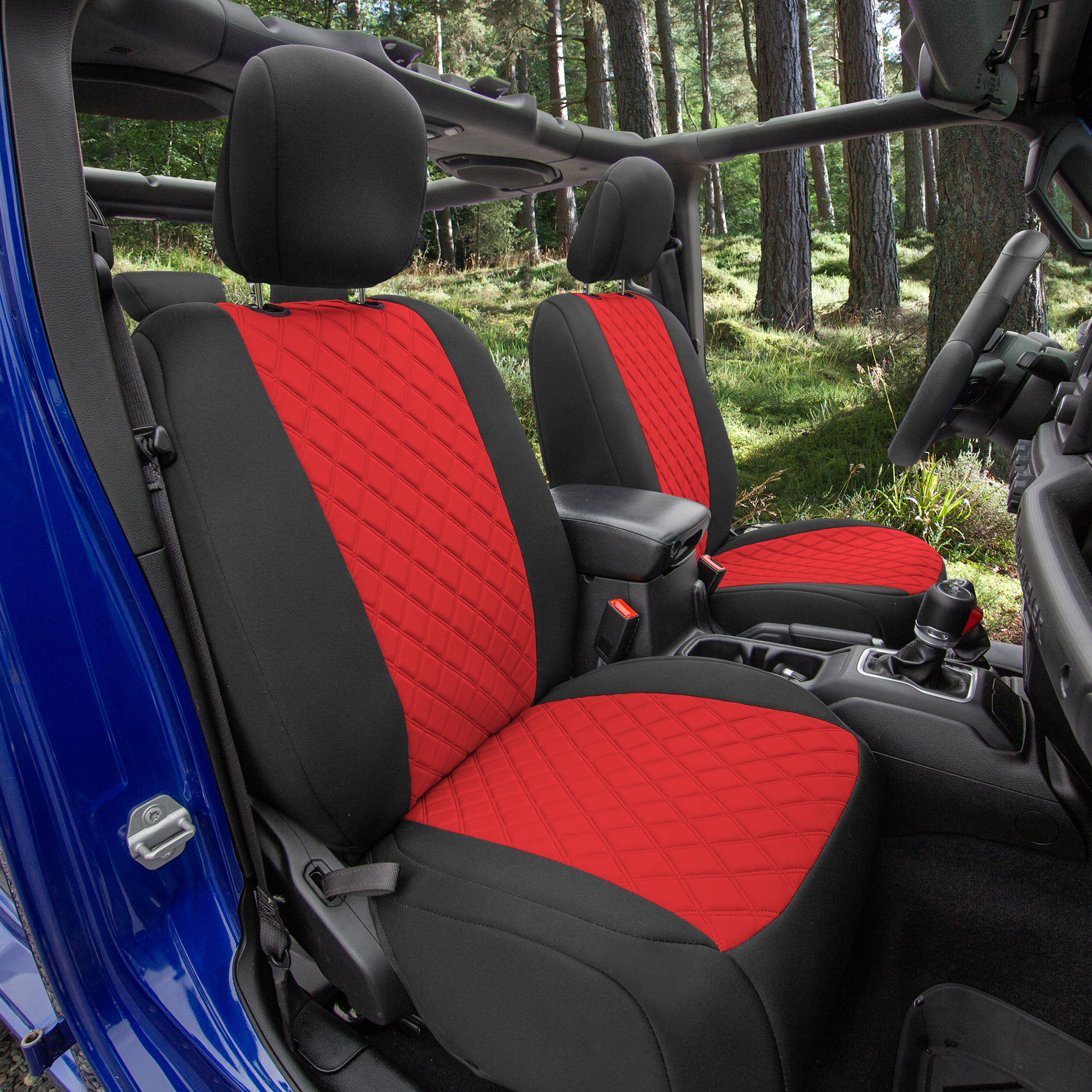 FH Group Neoprene Custom Fit Car Seat Cover Jeep Wrangler JL 4DR 2018-2023 Front - Picture 38 of 45