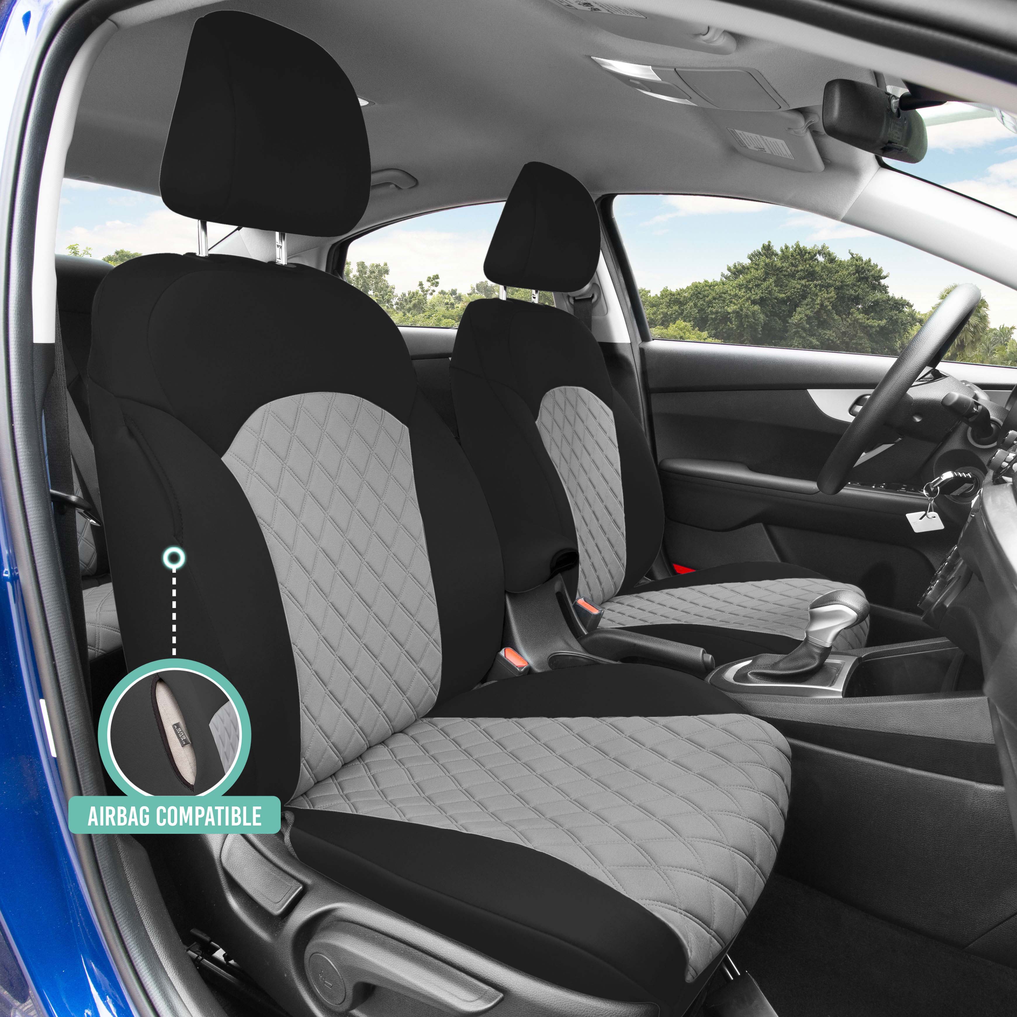 FH Group Neoprene Custom Fit Car Seat Covers for 2019-2024 KIA Forte – Front Set - Picture 12 of 15