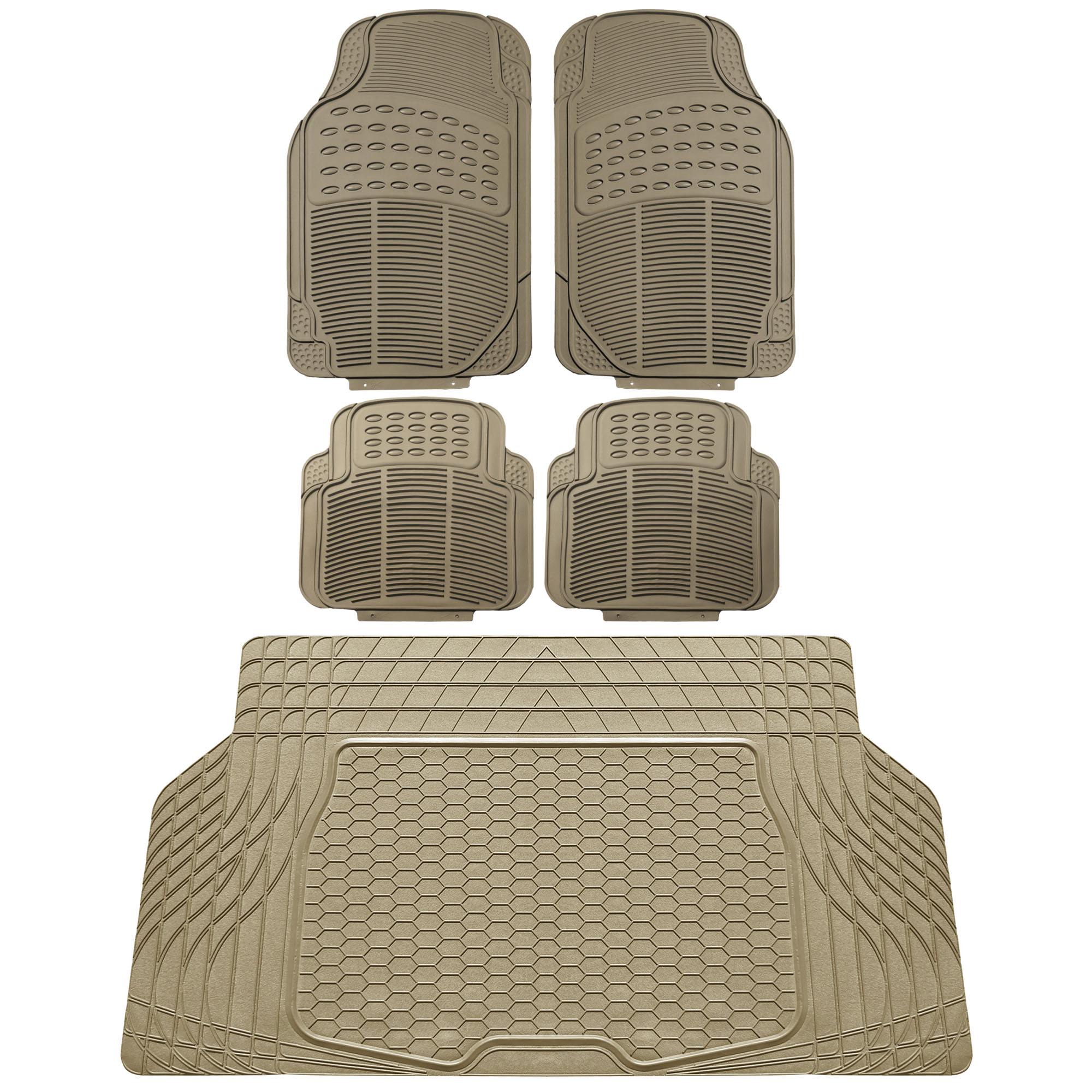 FH Group Universal Fit Trimmable Rubber Car Floor Mats All Weather & Cargo Mat