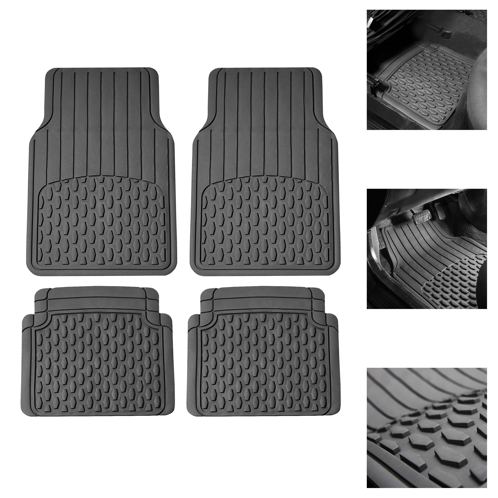 Full Set Trimmable Custom Fit FH Group F11308GRAY Gray All Weather Floor Mat