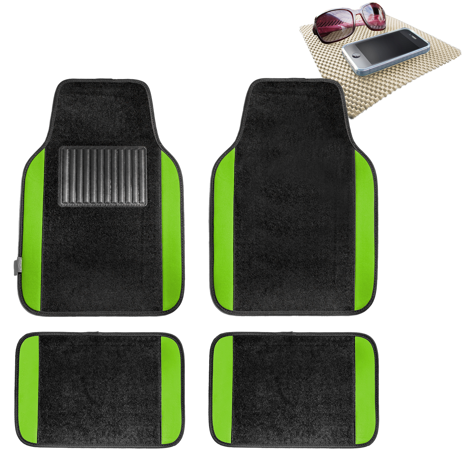 Coverking Custom Fit Rear Floor Mats for Select Toyota Prius Models Nylon Carpet Black