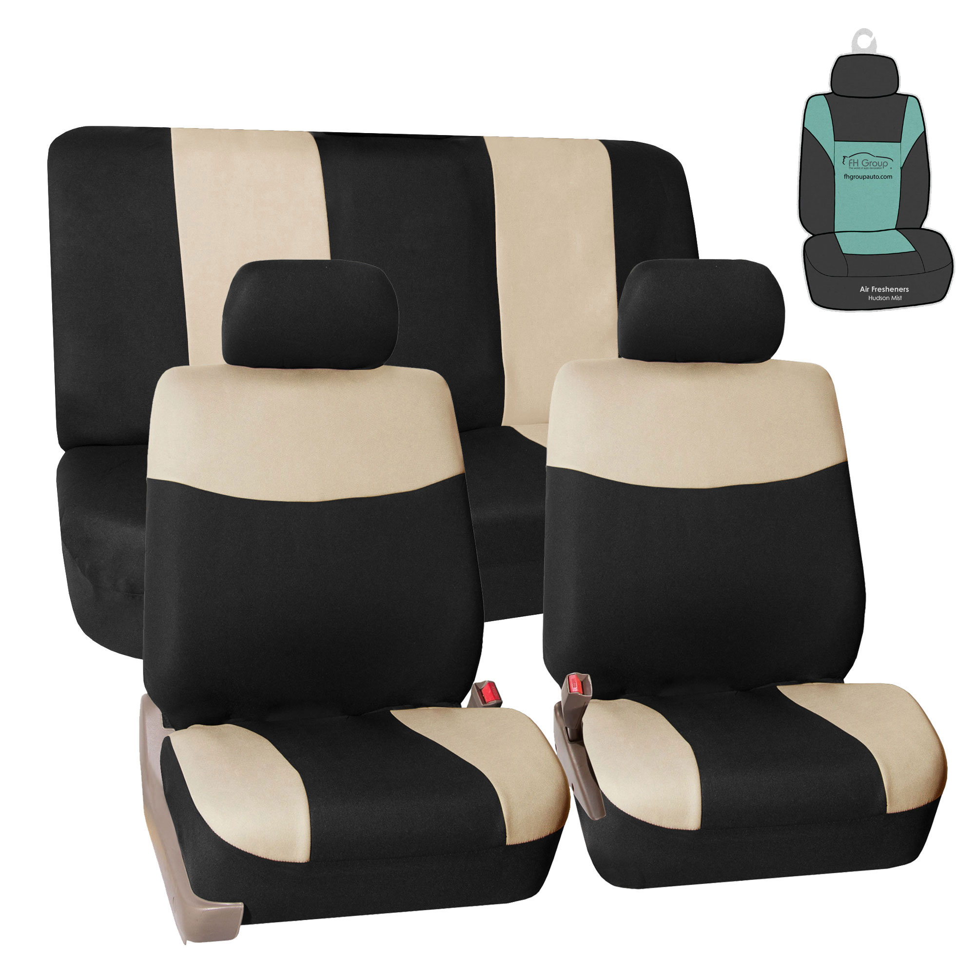 Flat Cloth Universal Seat Covers for Cars SUV Auto Van Full Set Beige w