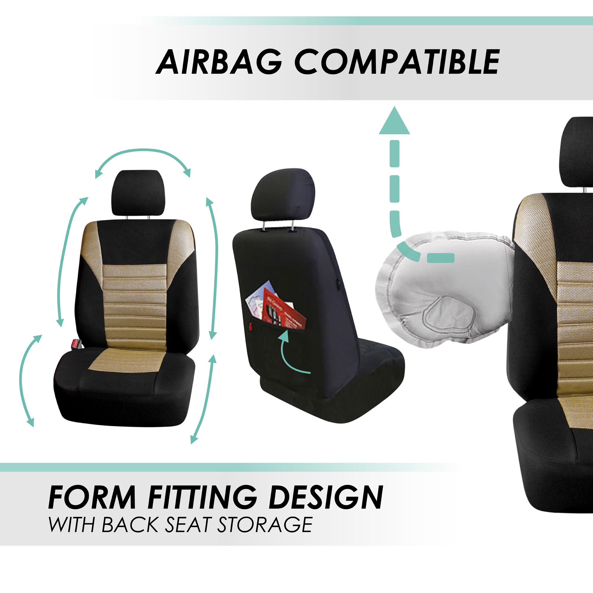 FH Group Universal Fit 3Row Car Seat Covers for SUV 3D Mesh - 7 Seaters Full Set - Bild 16 von 80