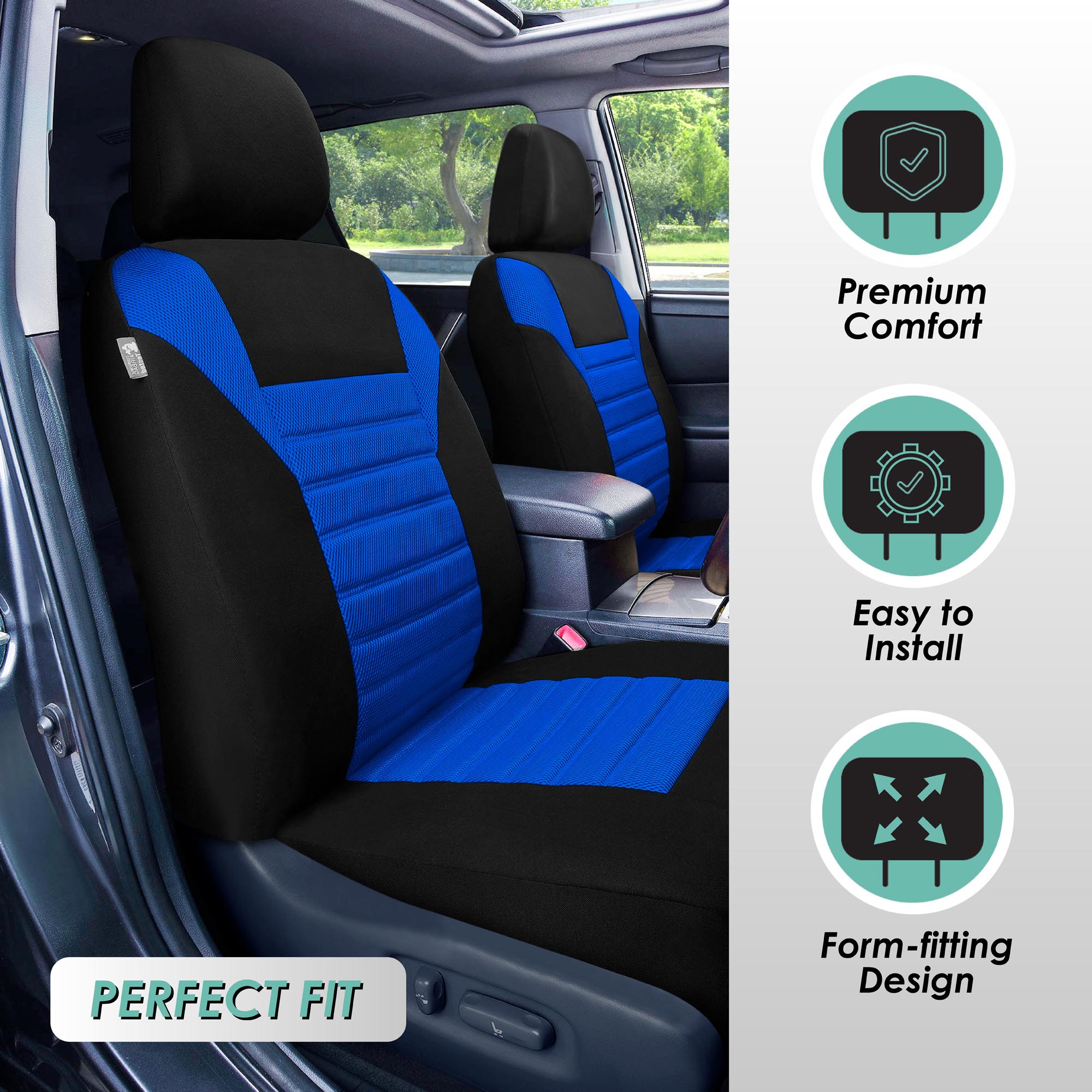 FH Group Universal Fit 3Row Car Seat Covers for SUV 3D Mesh - 7 Seaters Full Set - Bild 19 von 80