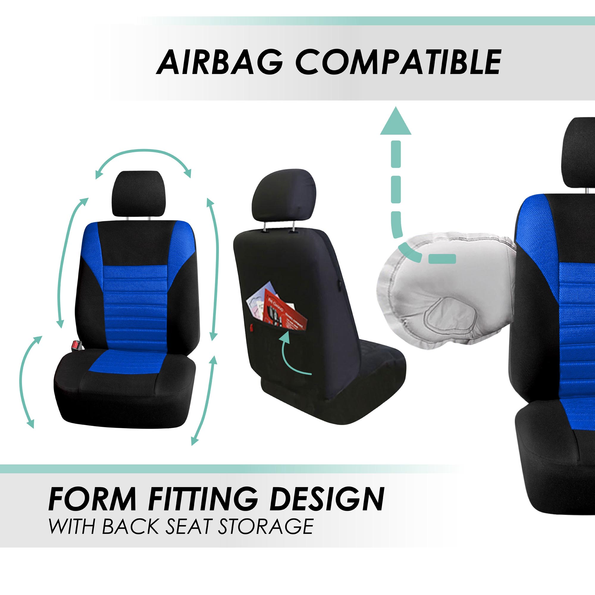 FH Group Universal Fit 3Row Car Seat Covers for SUV 3D Mesh - 7 Seaters Full Set - Bild 23 von 80