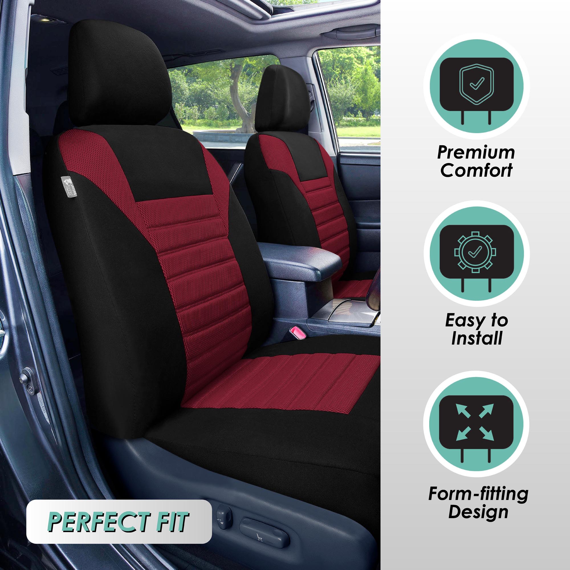 FH Group Universal Fit 3Row Car Seat Covers for SUV 3D Mesh - 7 Seaters Full Set - Bild 27 von 80