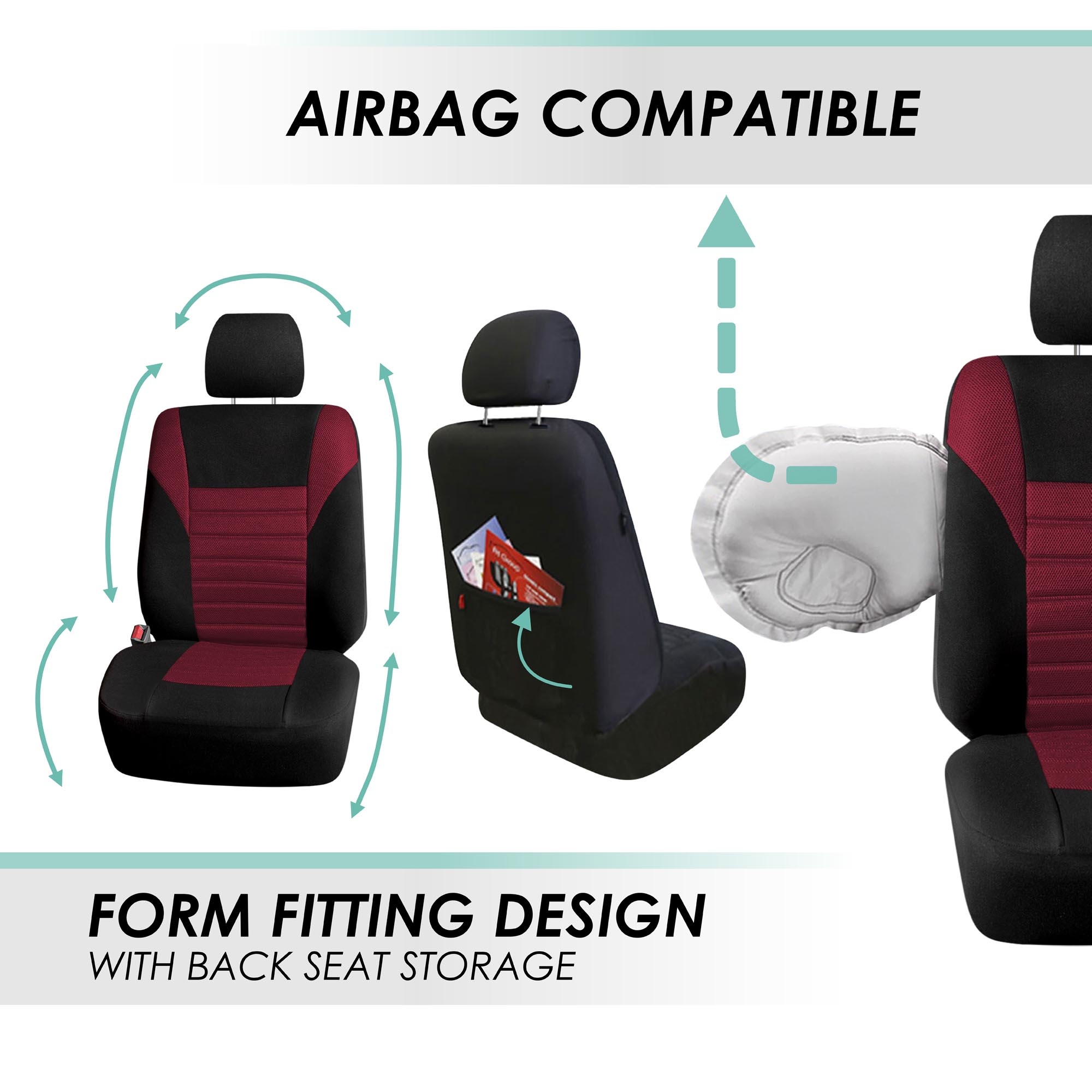FH Group Universal Fit 3Row Car Seat Covers for SUV 3D Mesh - 7 Seaters Full Set - Bild 31 von 80