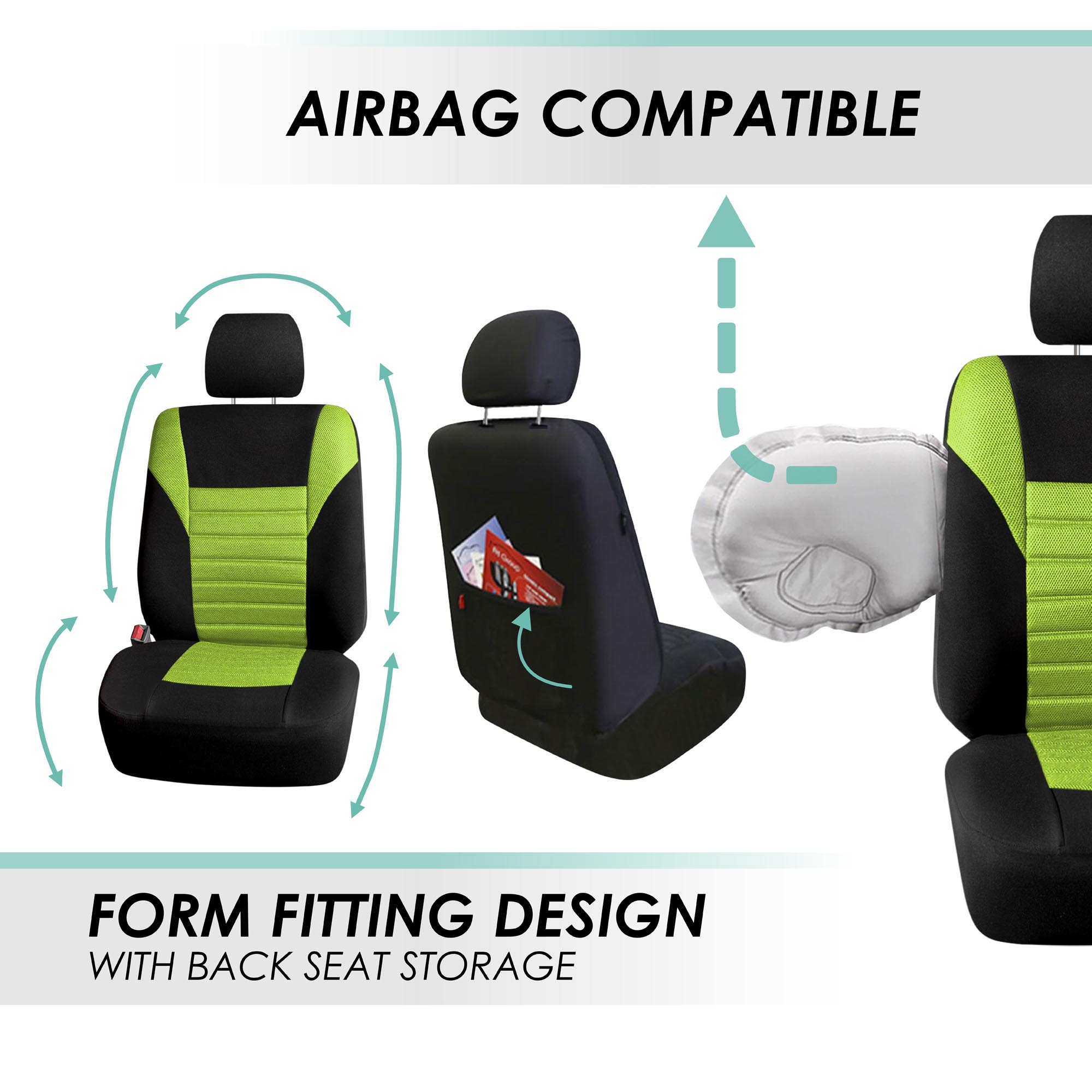 FH Group Universal Fit 3Row Car Seat Covers for SUV 3D Mesh - 7 Seaters Full Set - Bild 47 von 80
