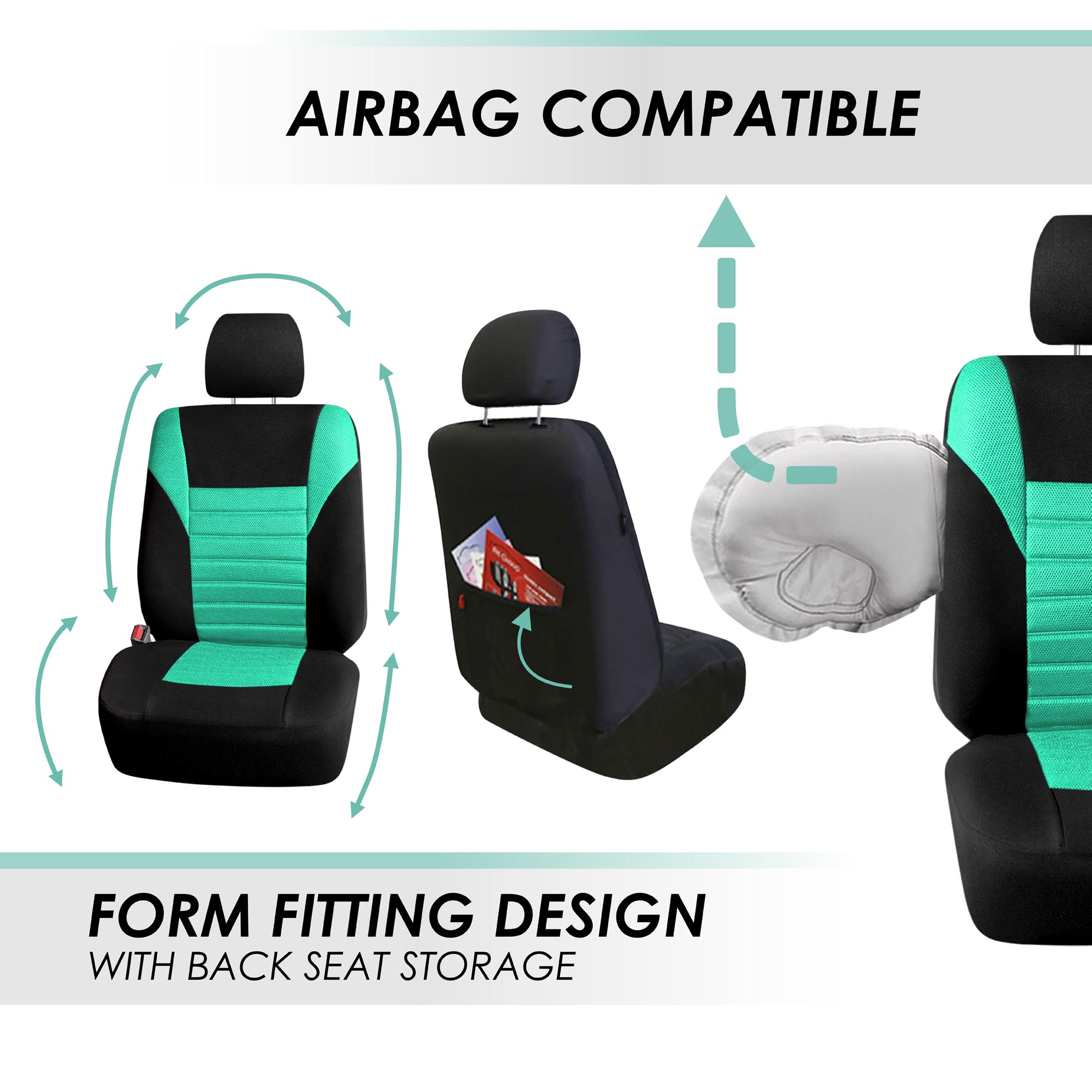 FH Group Universal Fit 3Row Car Seat Covers for SUV 3D Mesh - 7 Seaters Full Set - Bild 55 von 80