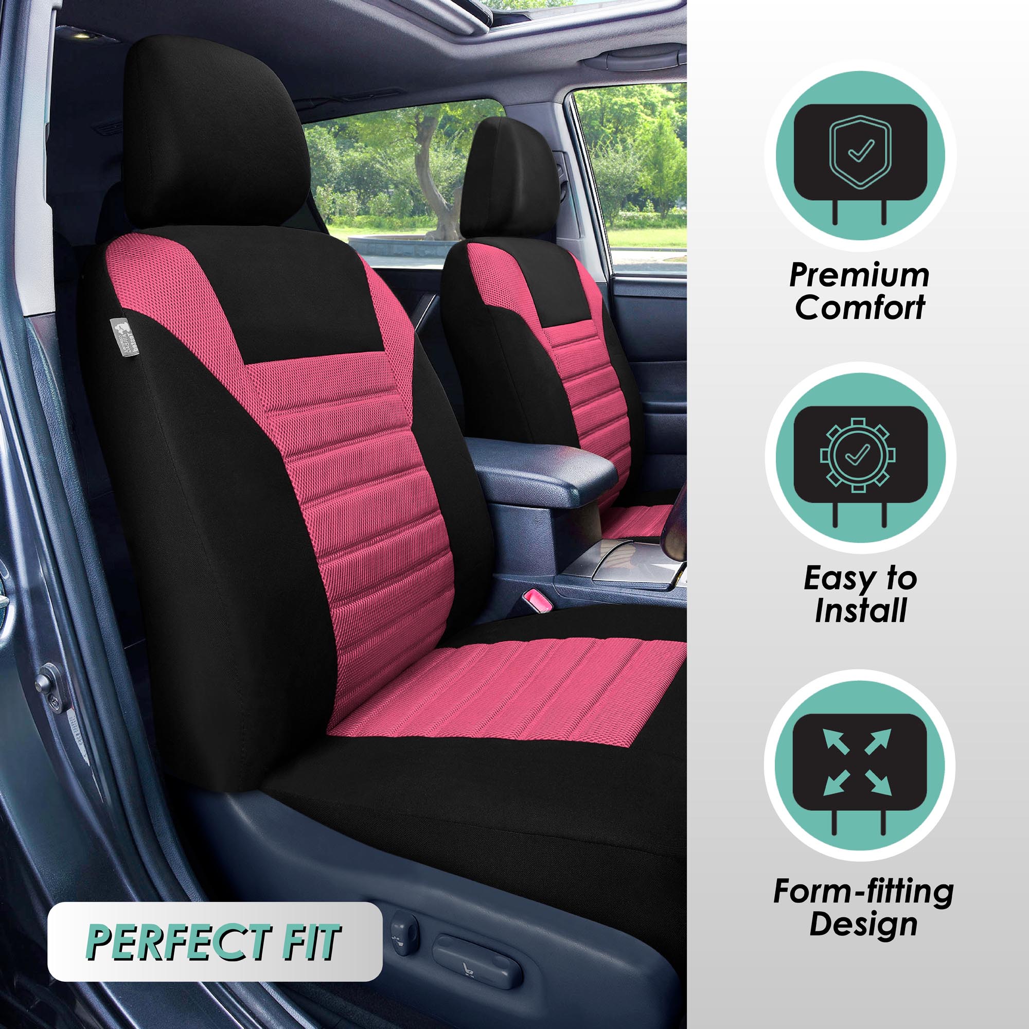 FH Group Universal Fit 3Row Car Seat Covers for SUV 3D Mesh - 7 Seaters Full Set - Bild 59 von 80
