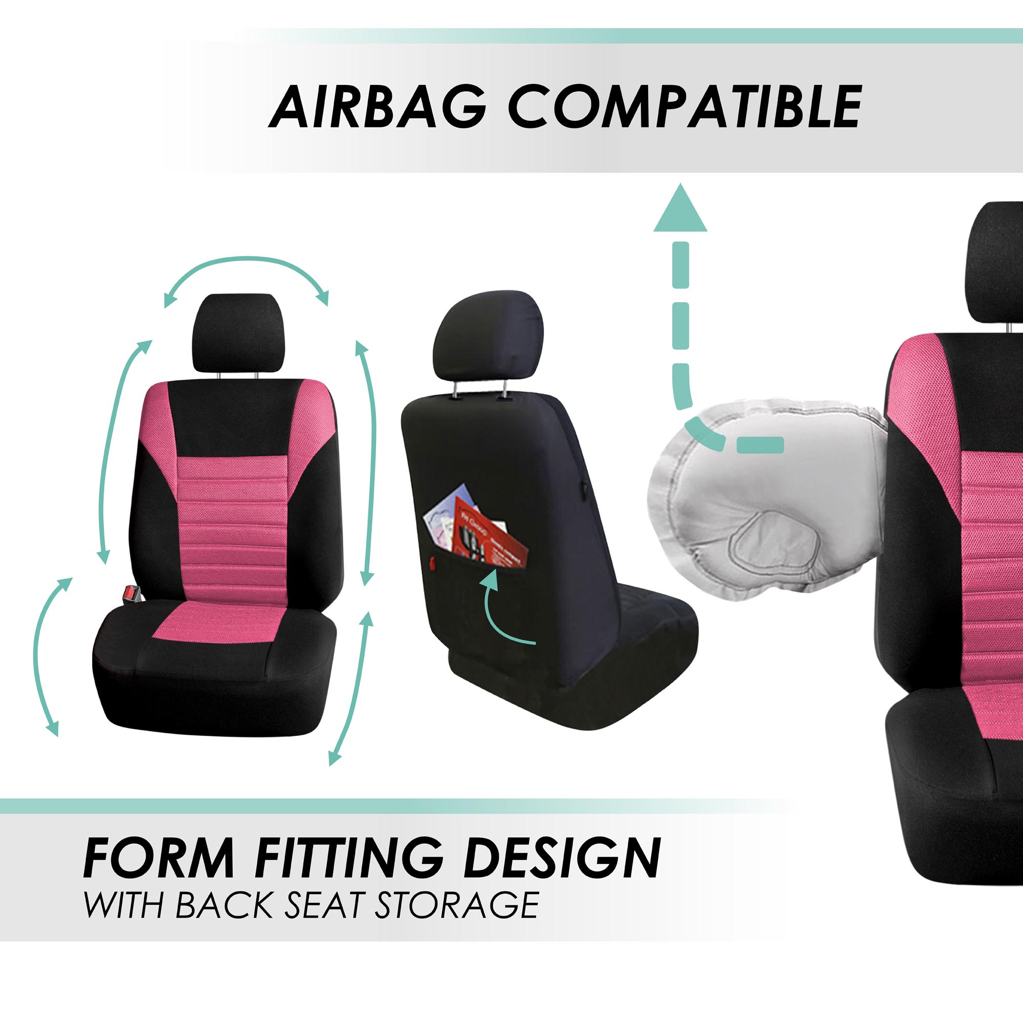 FH Group Universal Fit 3Row Car Seat Covers for SUV 3D Mesh - 7 Seaters Full Set - Bild 63 von 80