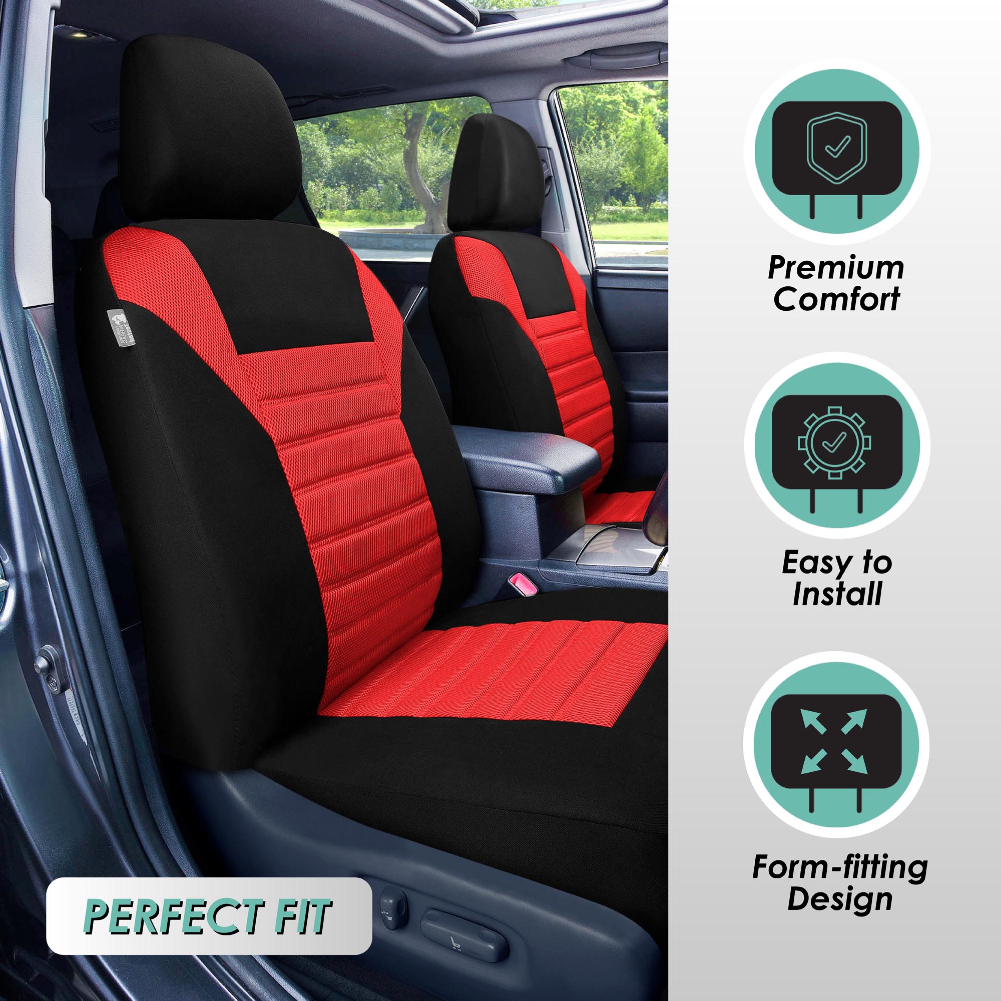 FH Group Universal Fit 3Row Car Seat Covers for SUV 3D Mesh - 7 Seaters Full Set - Bild 67 von 80