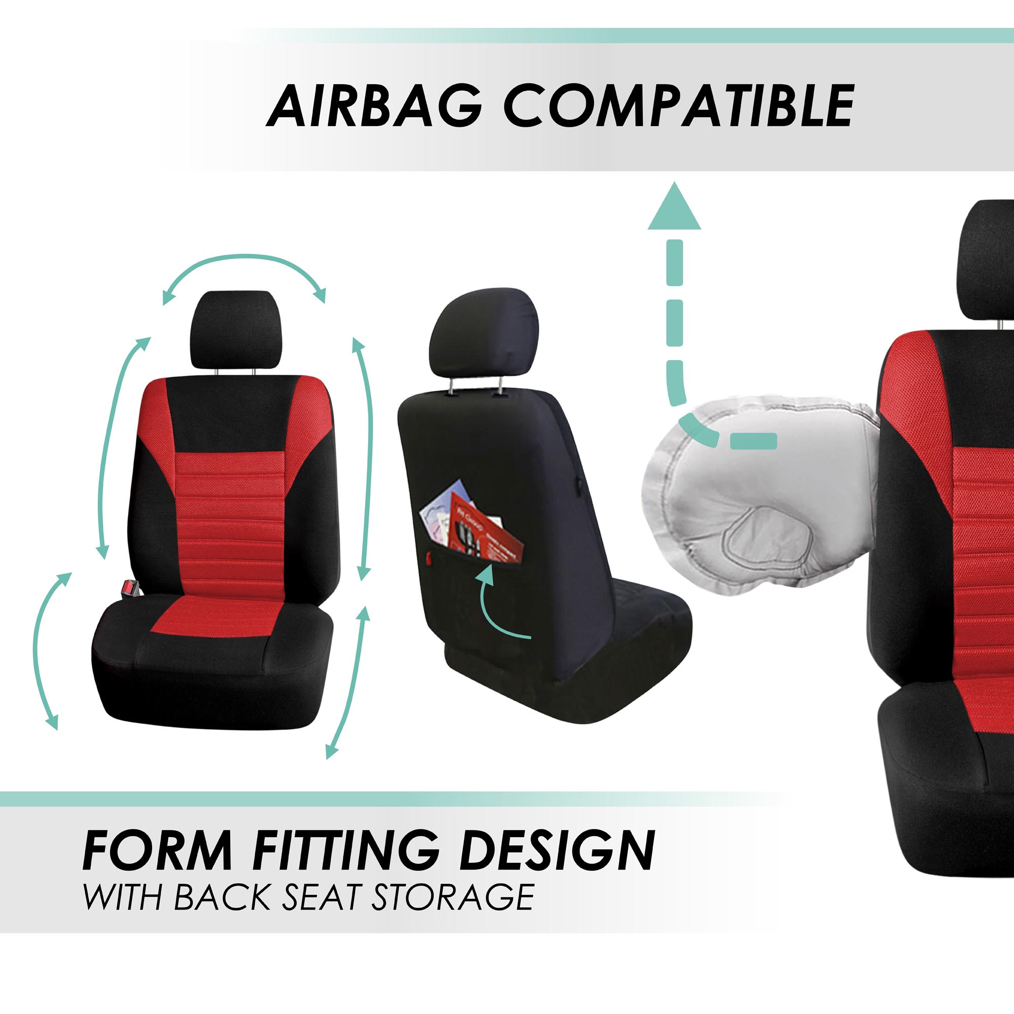 FH Group Universal Fit 3Row Car Seat Covers for SUV 3D Mesh - 7 Seaters Full Set - Bild 71 von 80